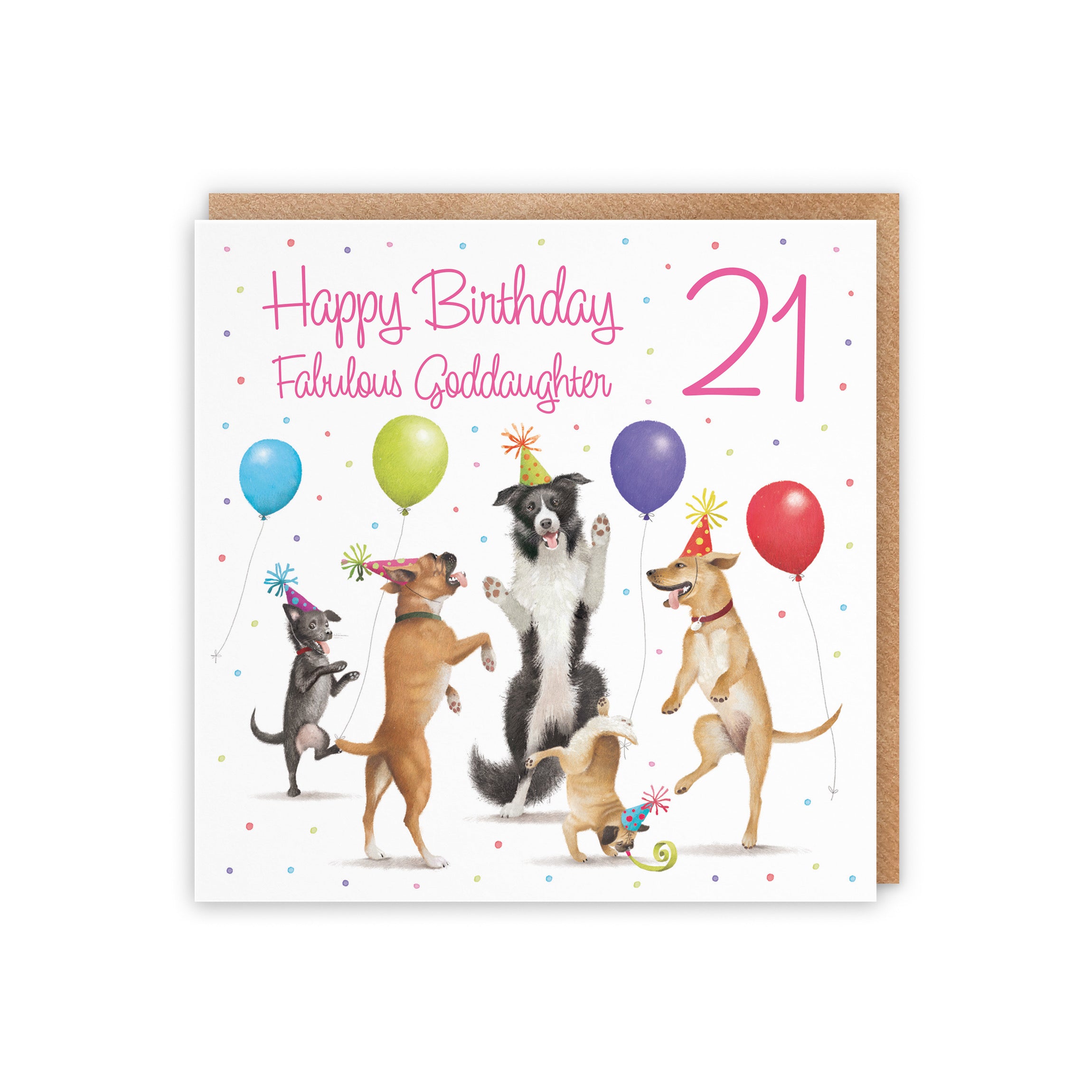 21st Goddaughter Birthday Card Dancing Dogs Milo's Gallery - Default Title (5056408164993)