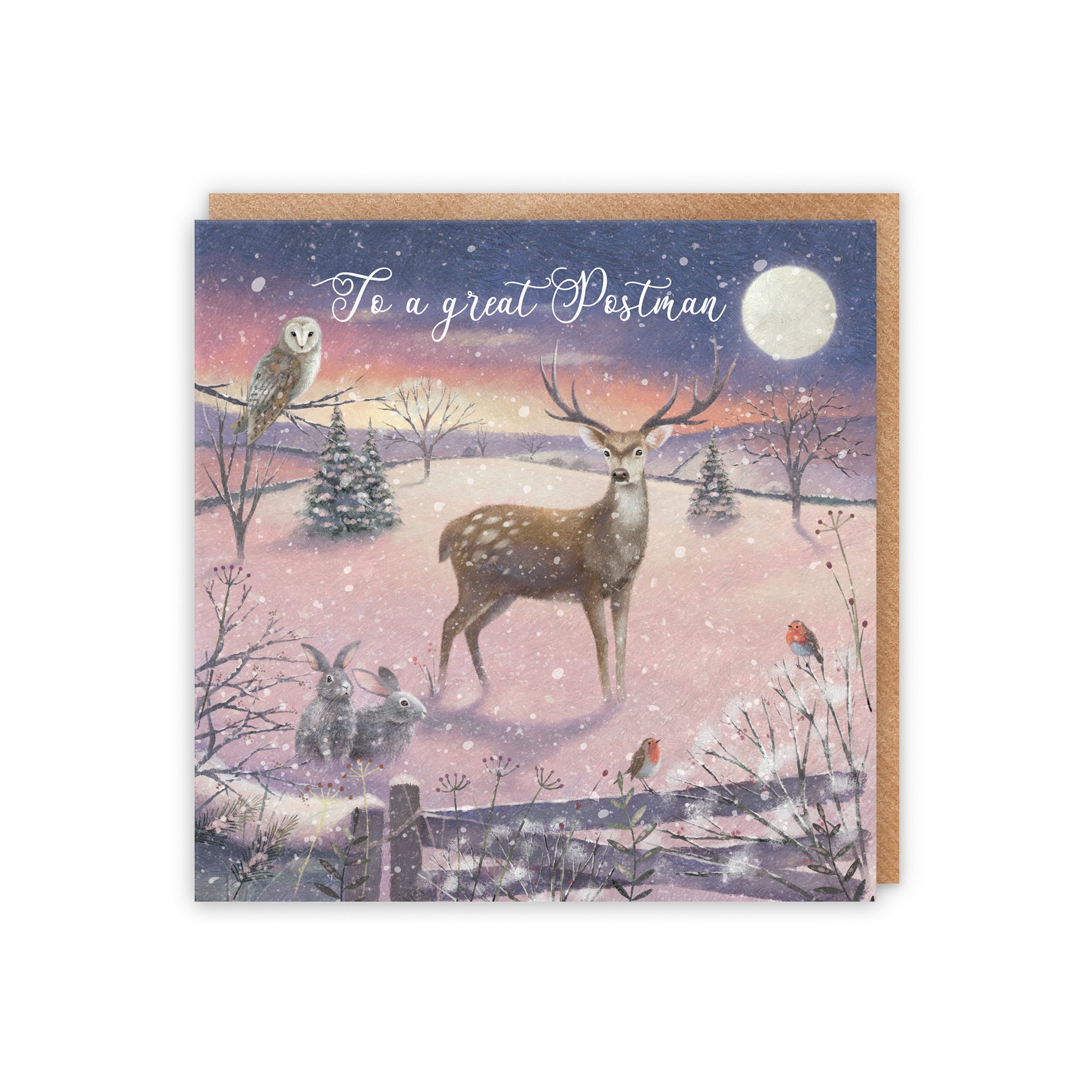 Postman Christmas Card 'The Stag' Milo's Gallery - Default Title (5056408166461)