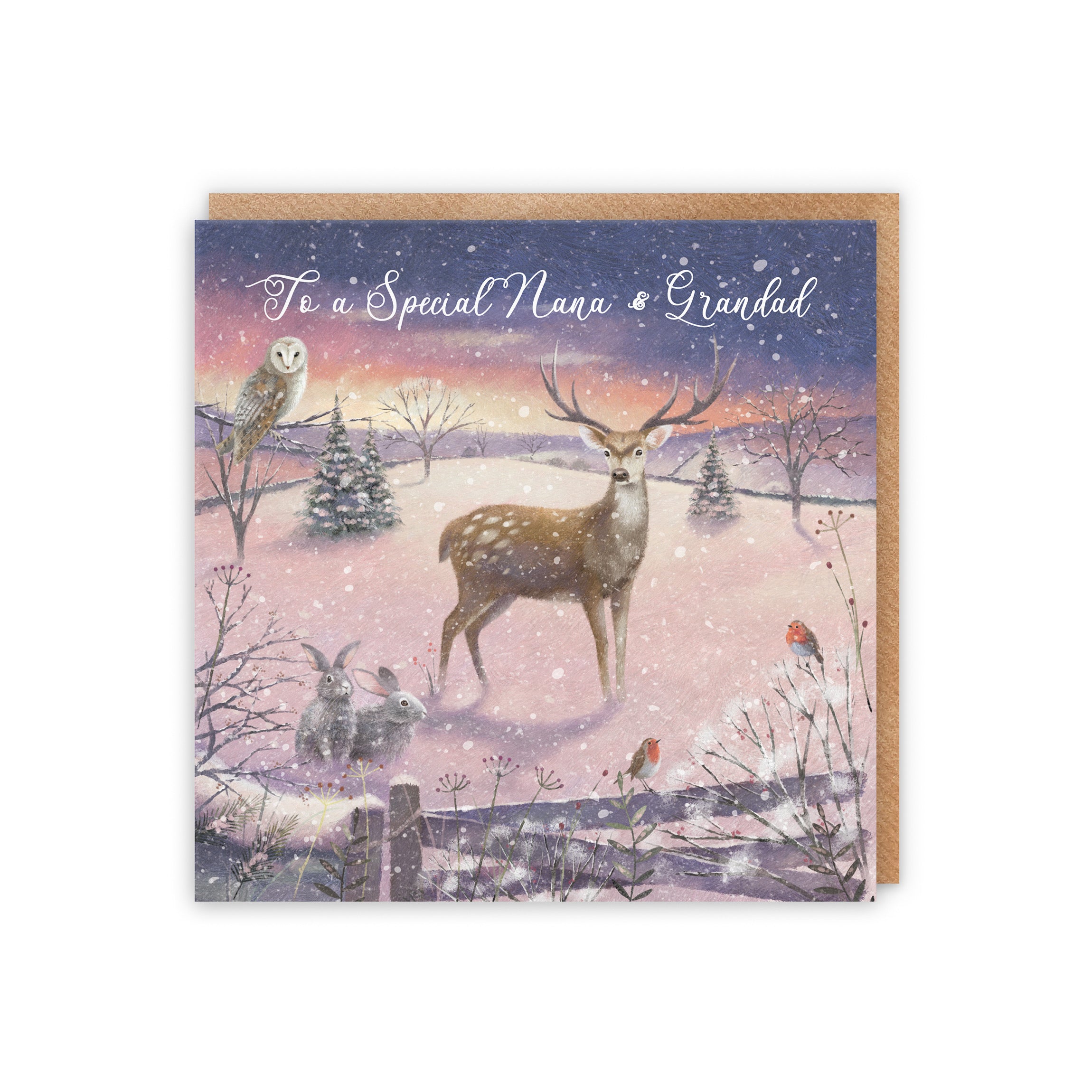 Nana And Grandad Christmas Card 'The Stag' Milo's Gallery - Default Title (5056408166546)