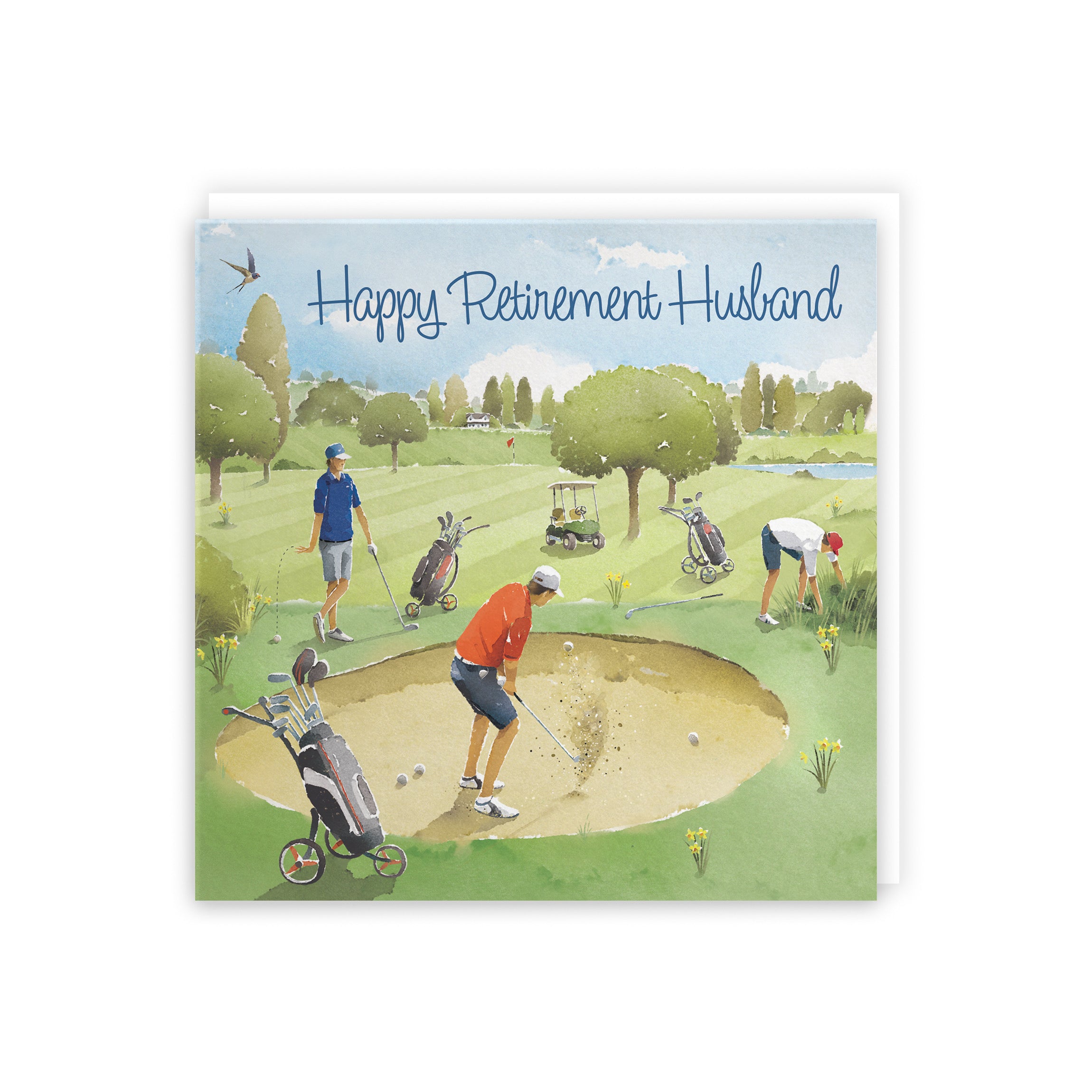 Husband Golfing Retirement Card Golf Bunker Milo's Gallery - Default Title (5056408174442)