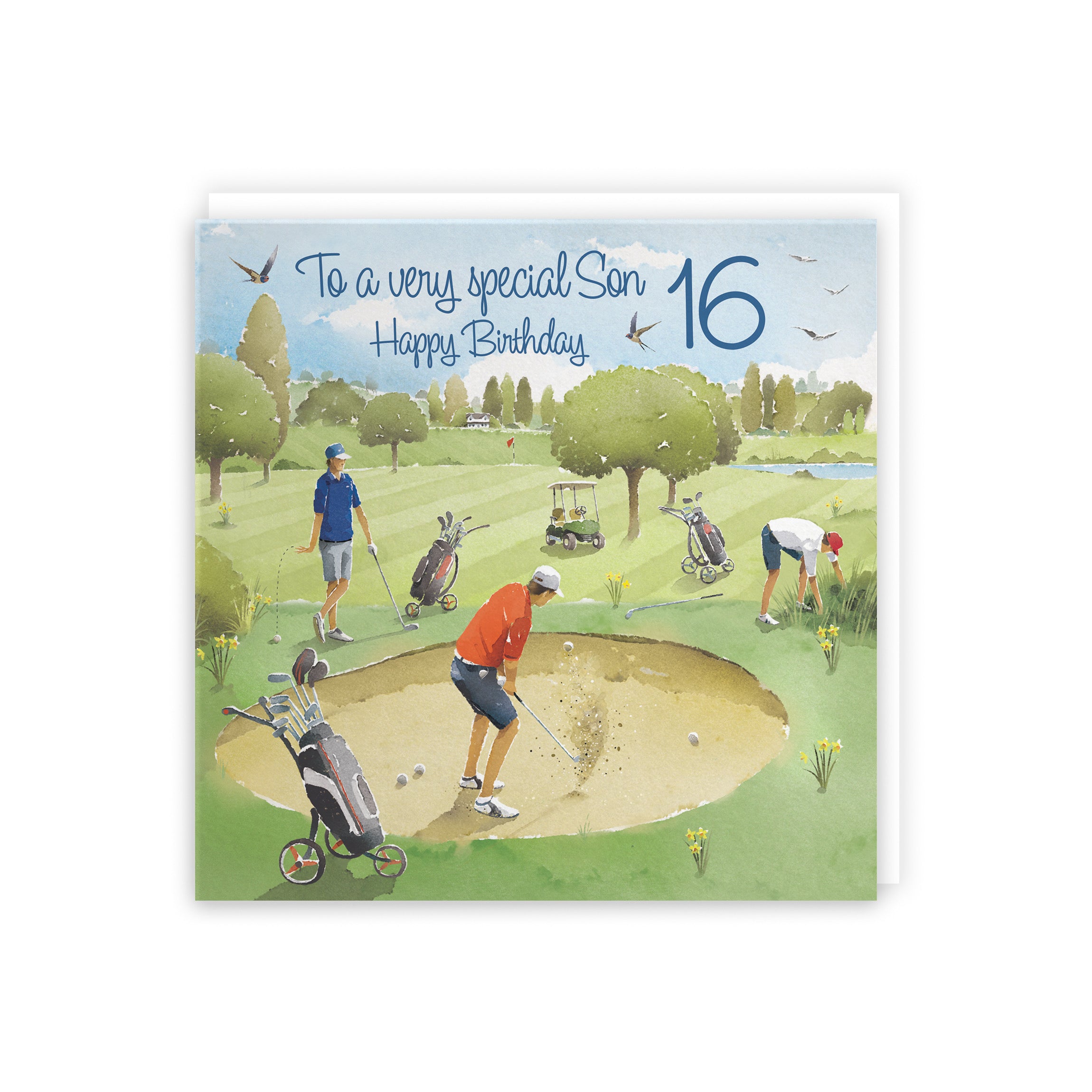 16th Son Golfing Birthday Card Golf Bunker Milo's Gallery - Default Title (5056408174763)