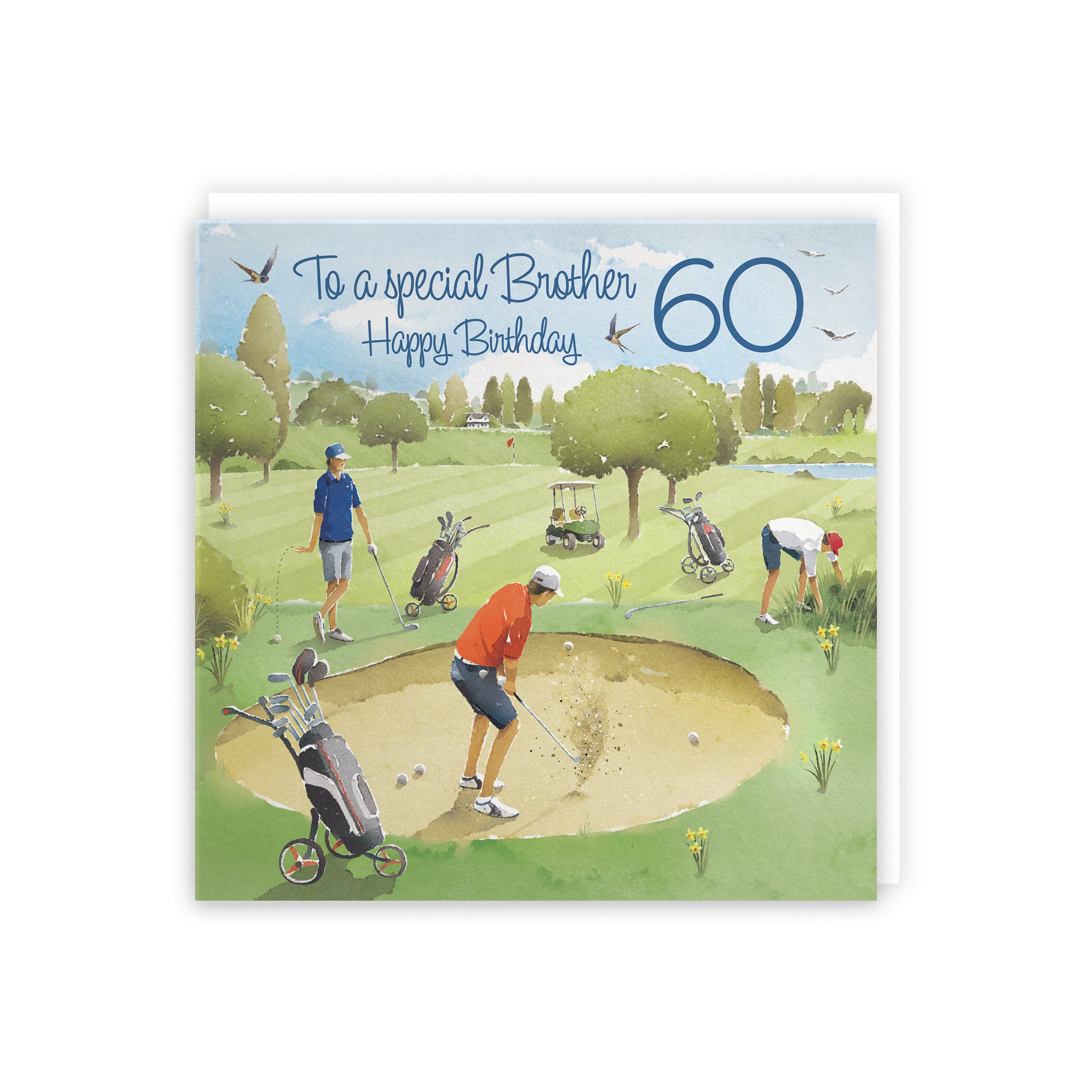 60th Brother Golfing Birthday Card Golf Bunker Milo's Gallery - Default Title (5056408174893)