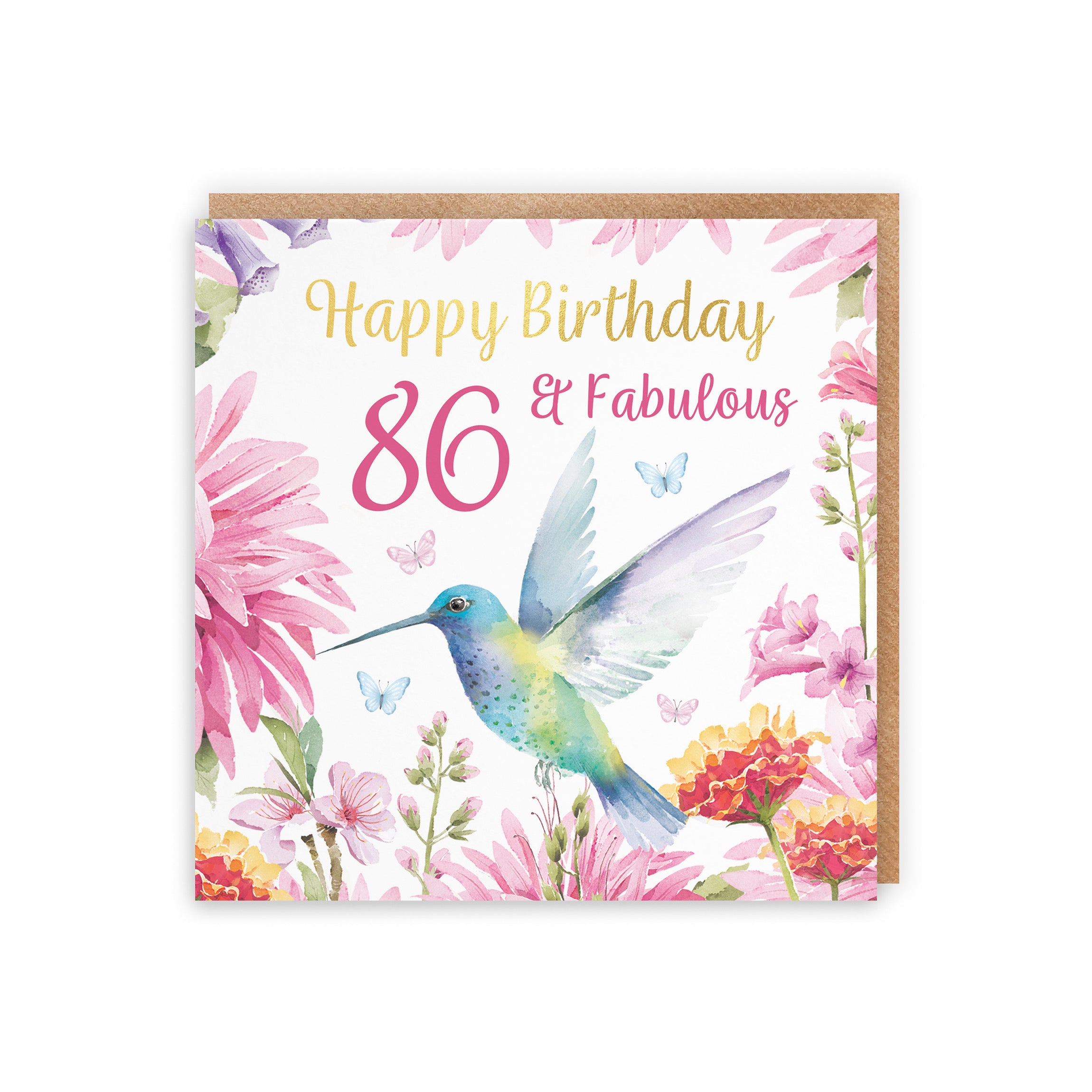 86th Birthday Card Hummingbird Gold Foil Milo's Gallery - Default Title (5056408178747)