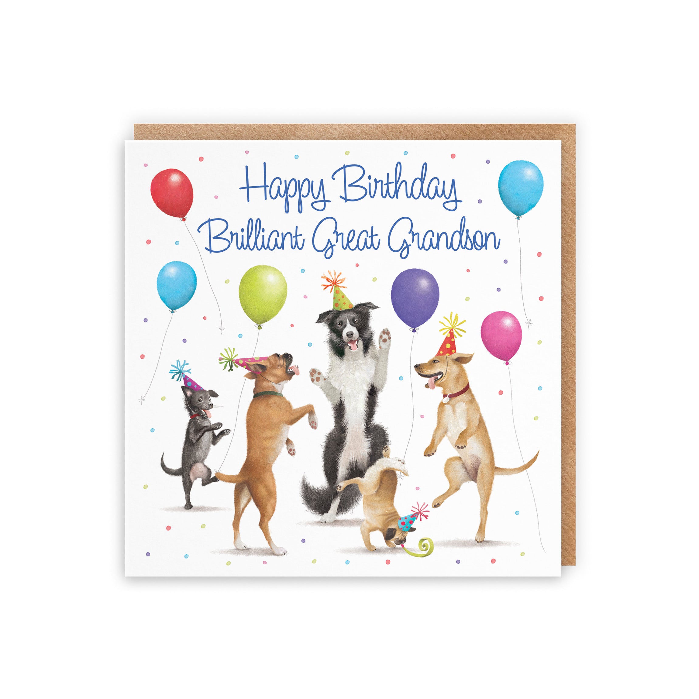 Great Grandson Birthday Card Dancing Dogs Milo's Gallery - Default Title (5056408180047)