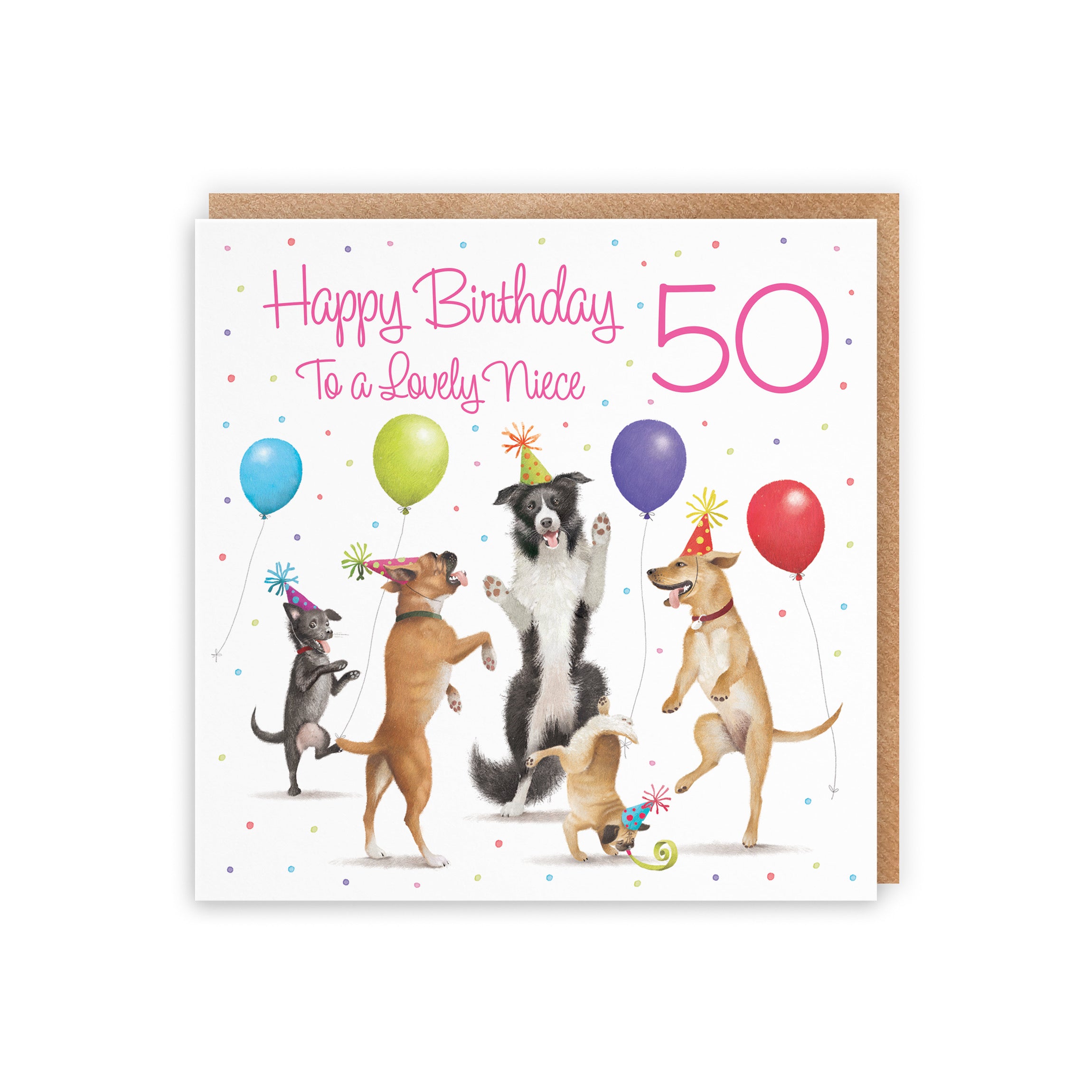 50th Niece Birthday Card Dancing Dogs Milo's Gallery - Default Title (5056408181129)