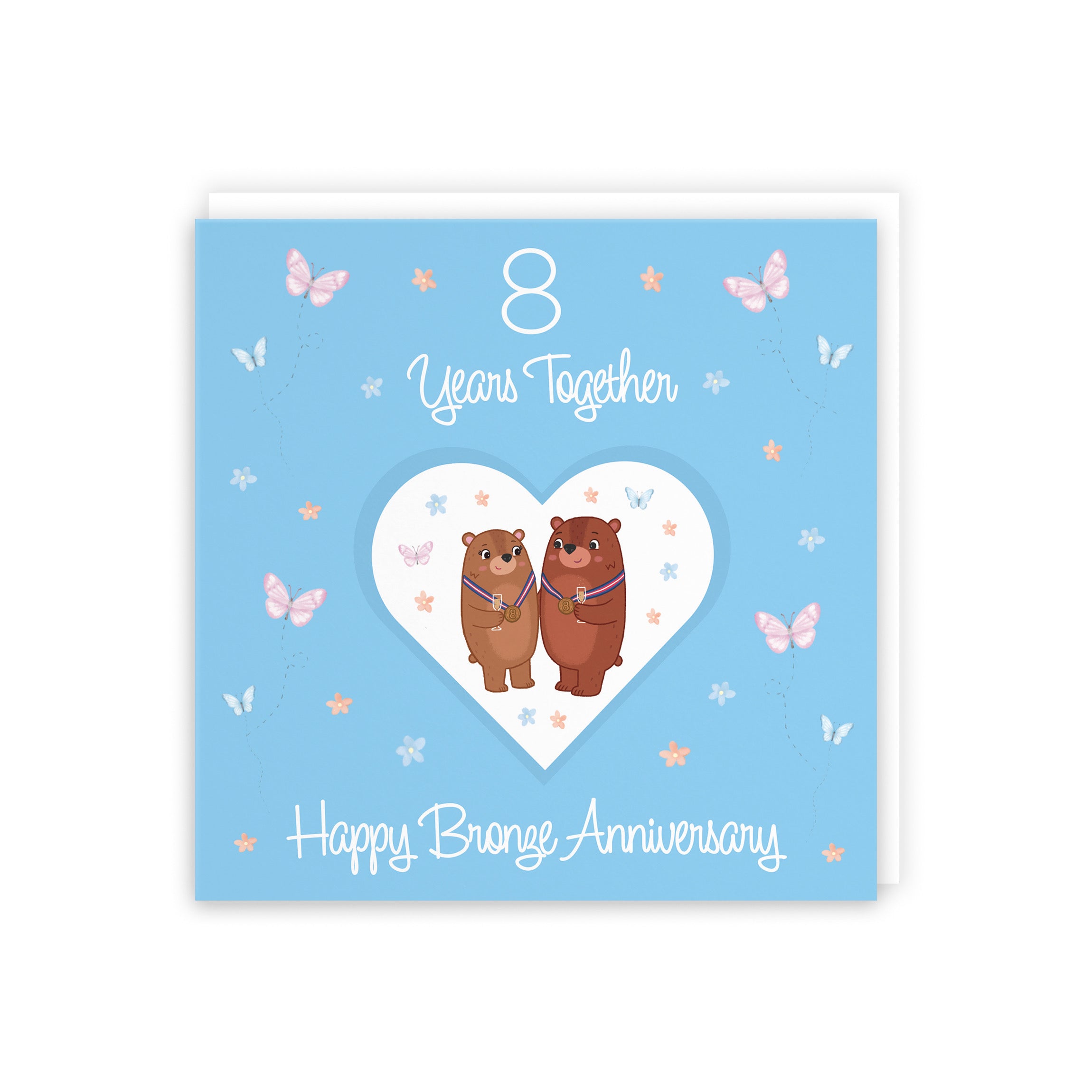 8th Anniversary Card Bronze Romantic Meadows - Default Title (5056408184243)