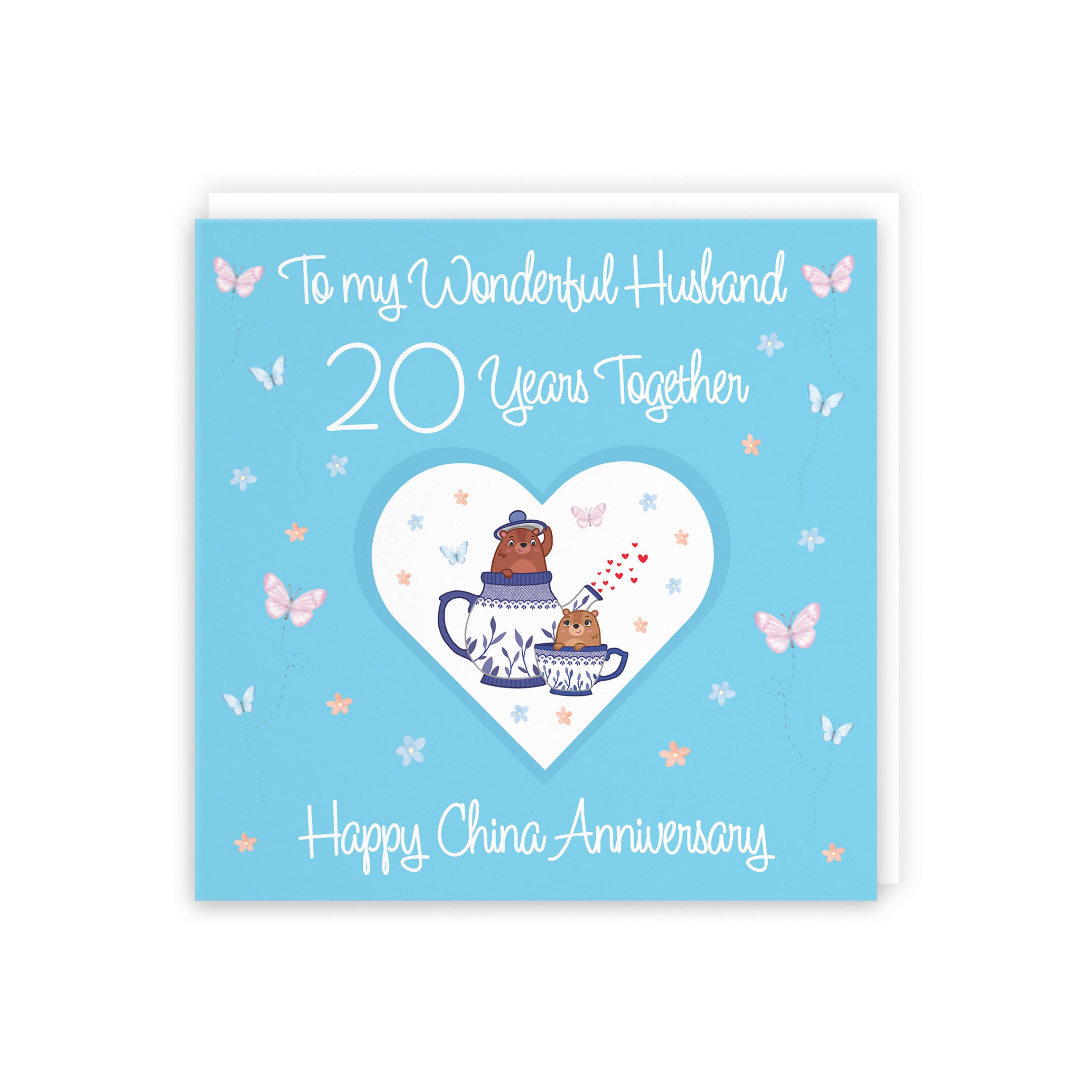 20th Husband Anniversary Card China Romantic Meadows - Default Title (5056408184571)