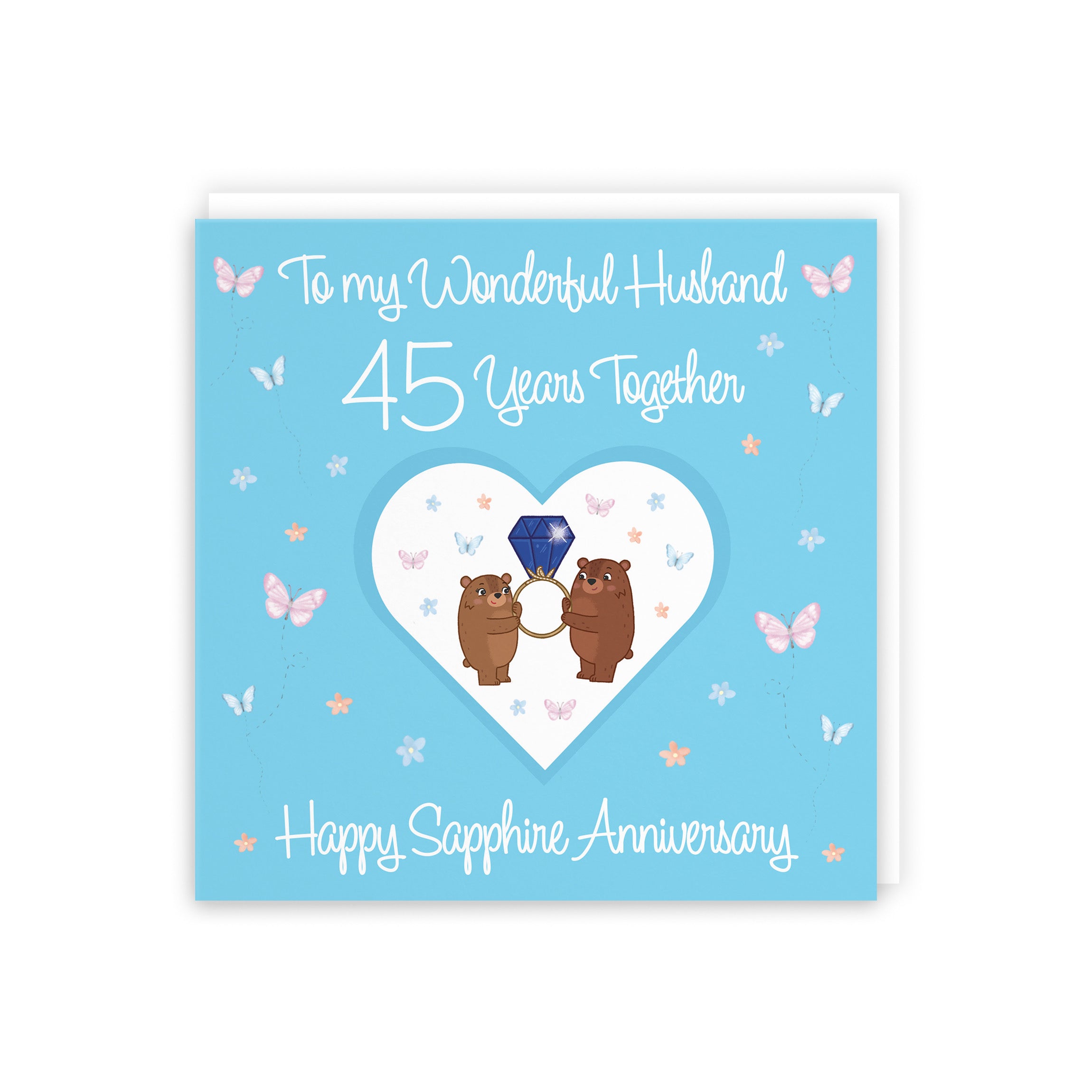 45th Husband Anniversary Card Sapphire Romantic Meadows - Default Title (5056408184625)