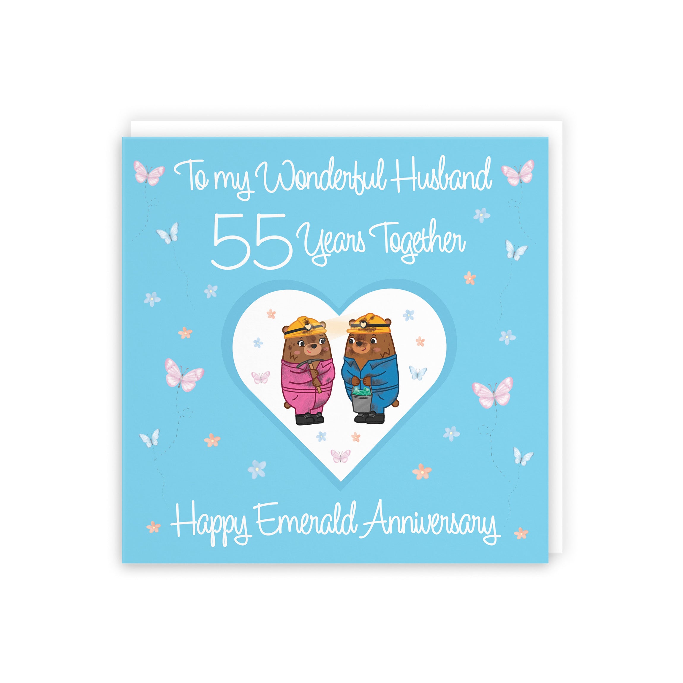 55th Husband Anniversary Card Emerald Romantic Meadows - Default Title (5056408184649)