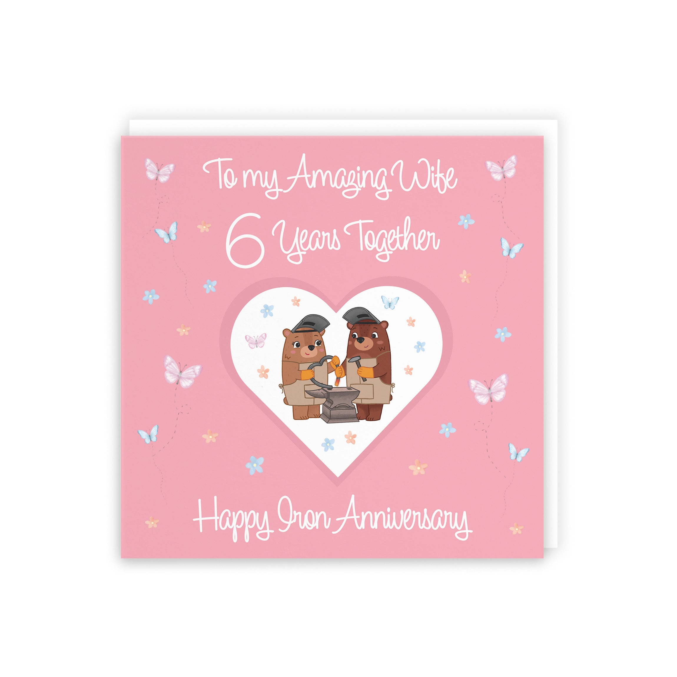 6th Wife Anniversary Card Iron Romantic Meadows - Default Title (5056408184724)