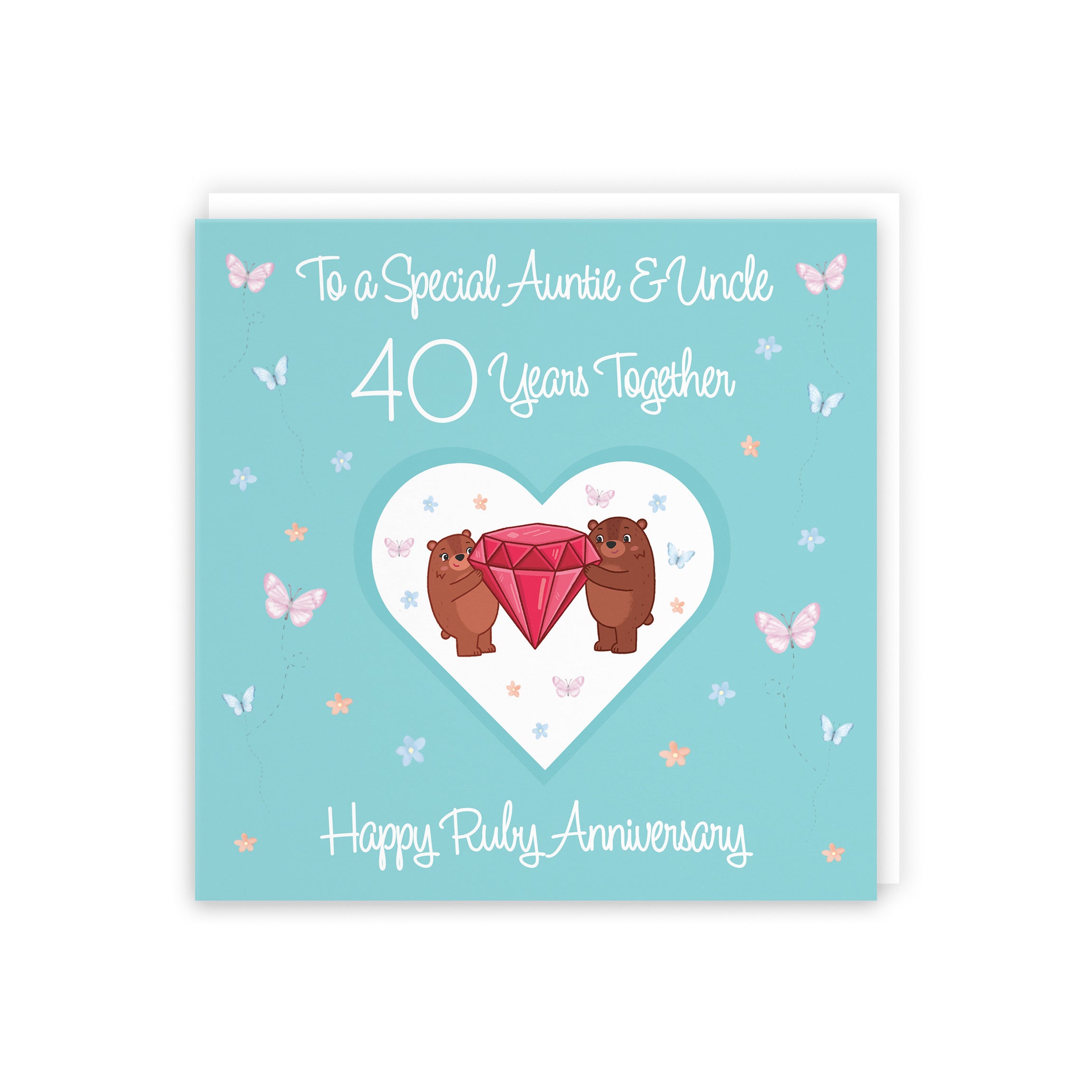 40th Auntie & Uncle Anniversary Card Romantic Meadows - Default Title (5056408185615)