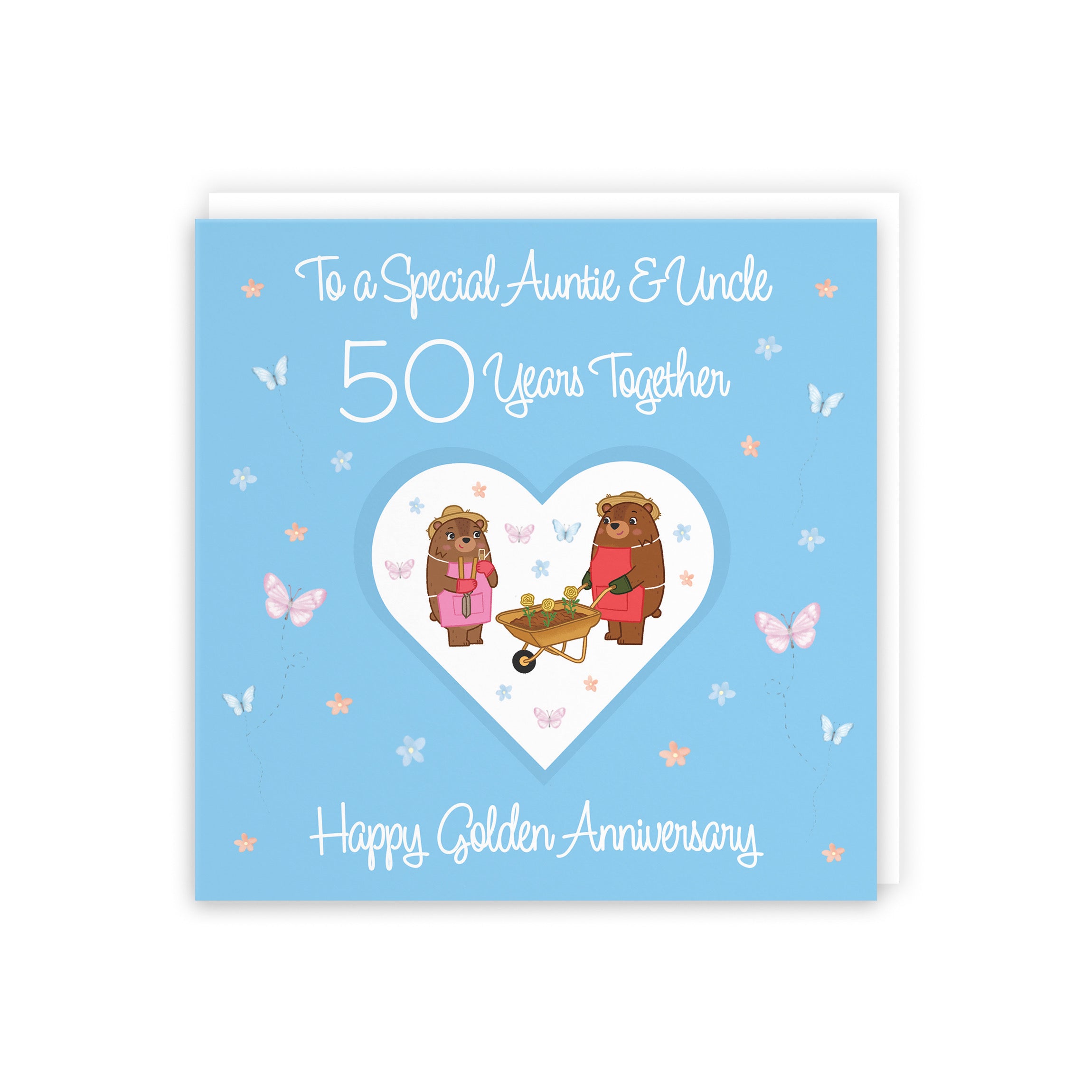 50th Auntie & Uncle Anniversary Card Romantic Meadows - Default Title (5056408185639)