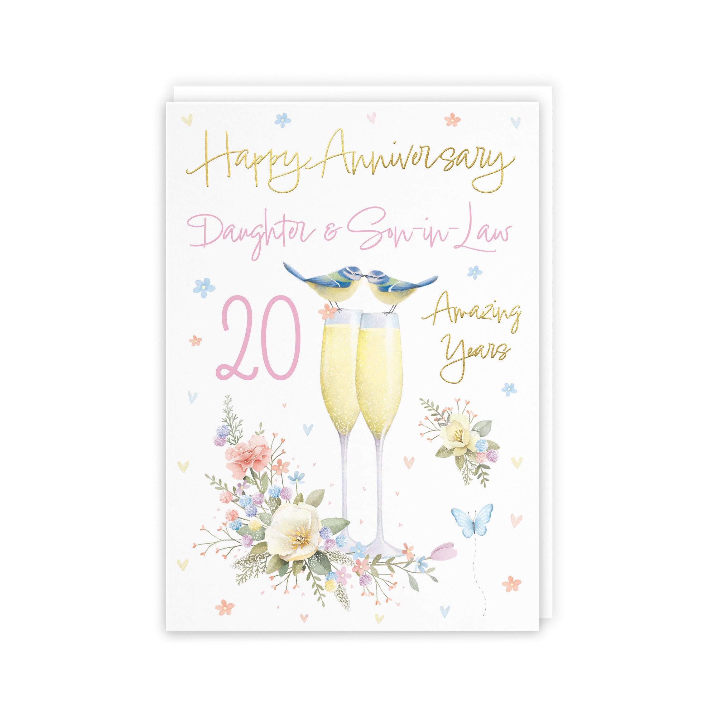 20th Daughter And Son-in-Law Anniversary Card Champagne Flutes Milo's Gallery - Default Title (5056408188470)