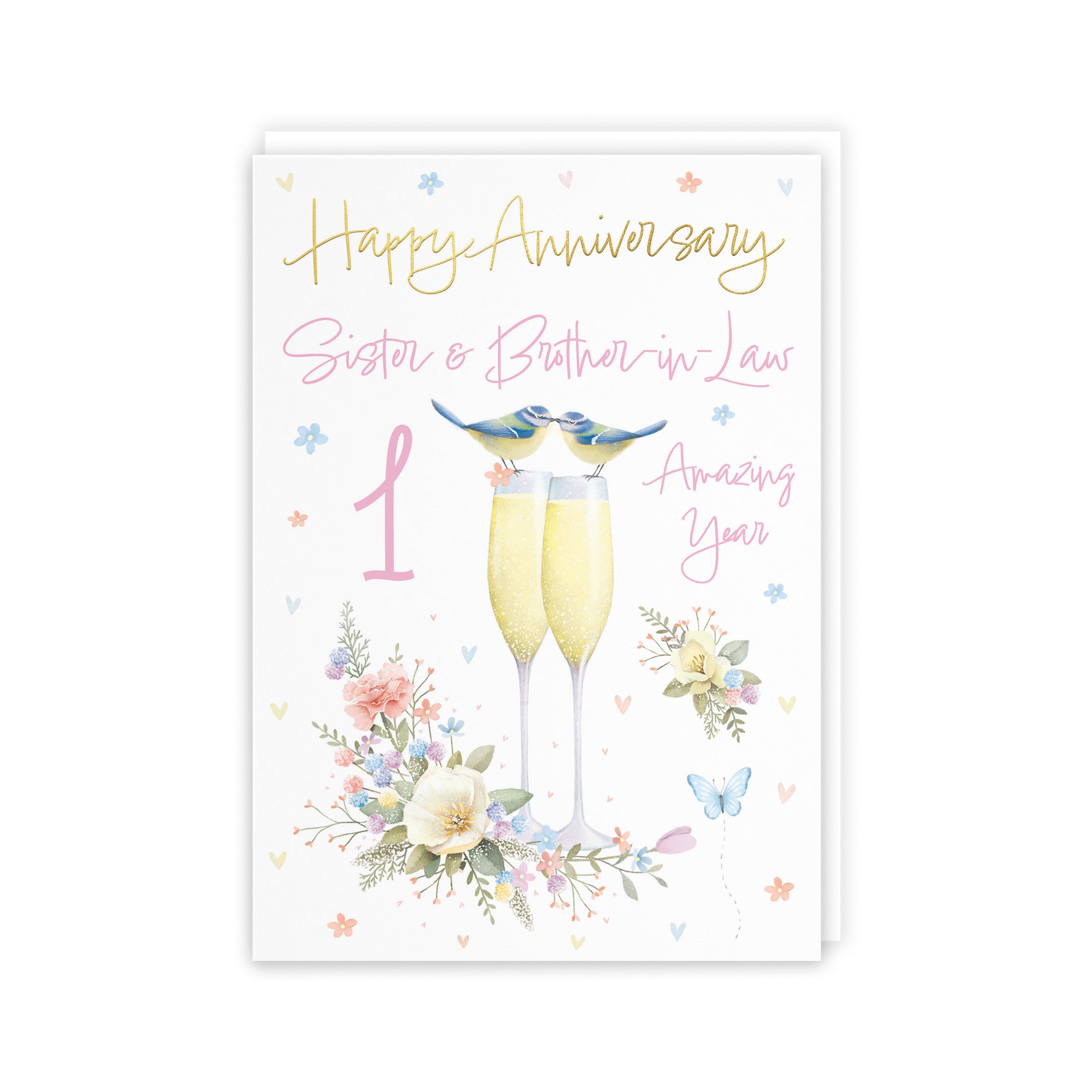 1st Sister And Brother-in-Law Anniversary Card Champagne Flutes Milo's Gallery - Default Title (5056408188500)