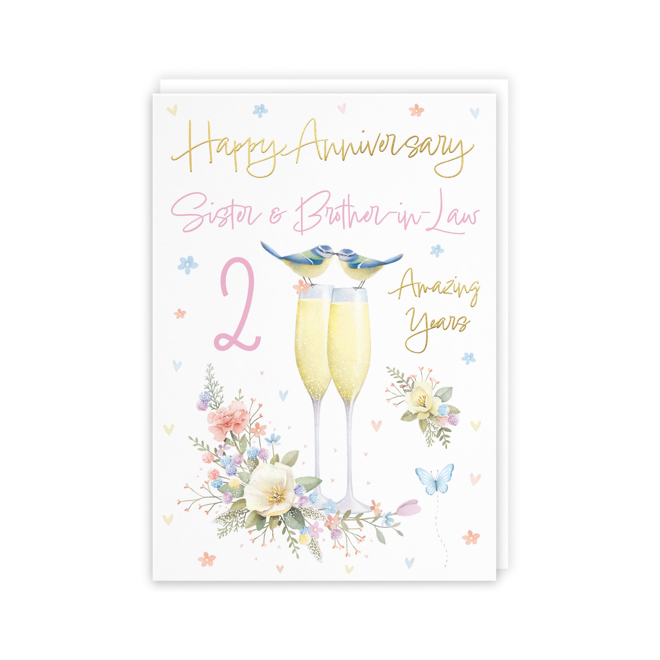 2nd Sister And Brother-in-Law Anniversary Card Champagne Flutes Milo's Gallery - Default Title (5056408188517)