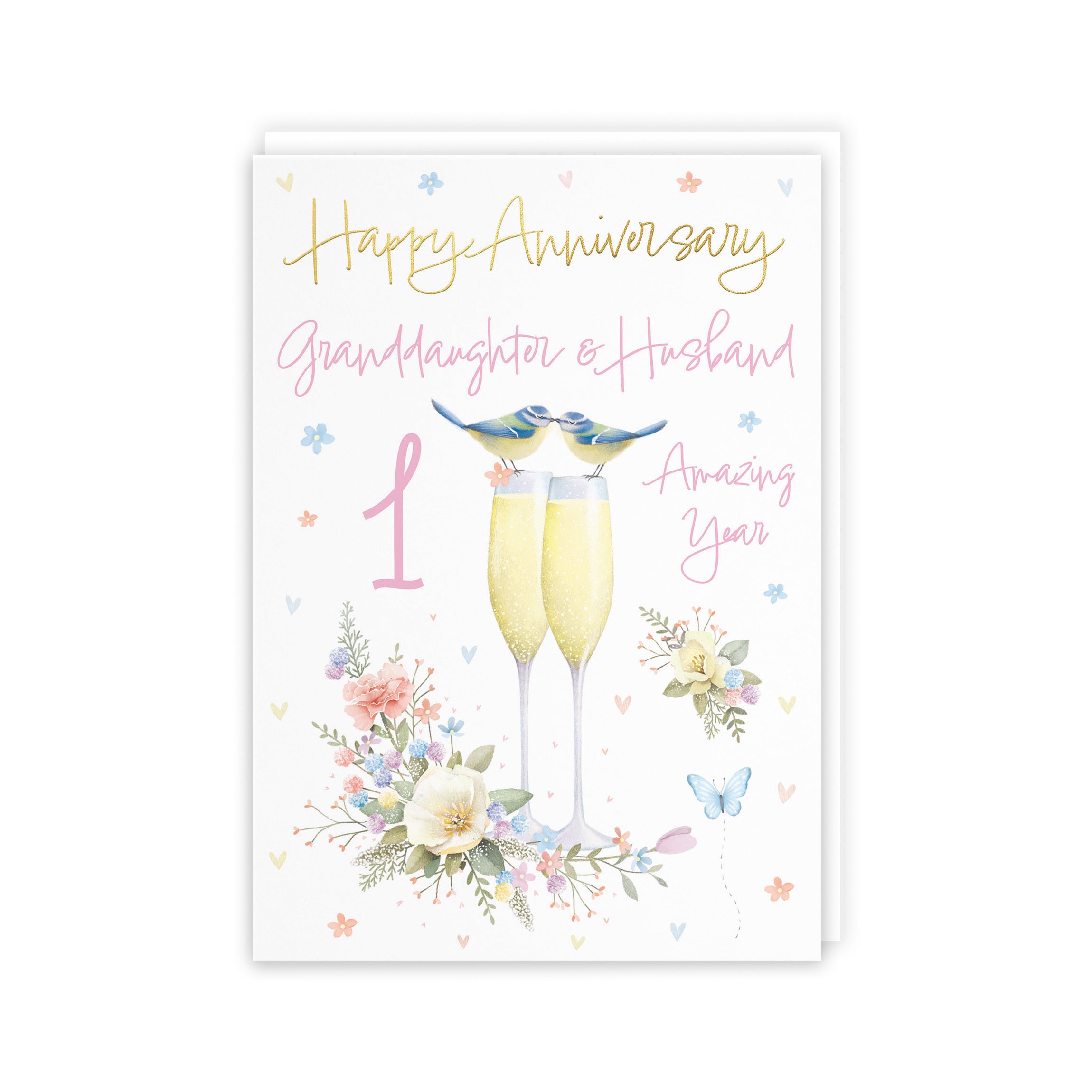 1st Granddaughter And Husband Anniversary Card Champagne Flutes Milo's Gallery - Default Title (5056408189422)