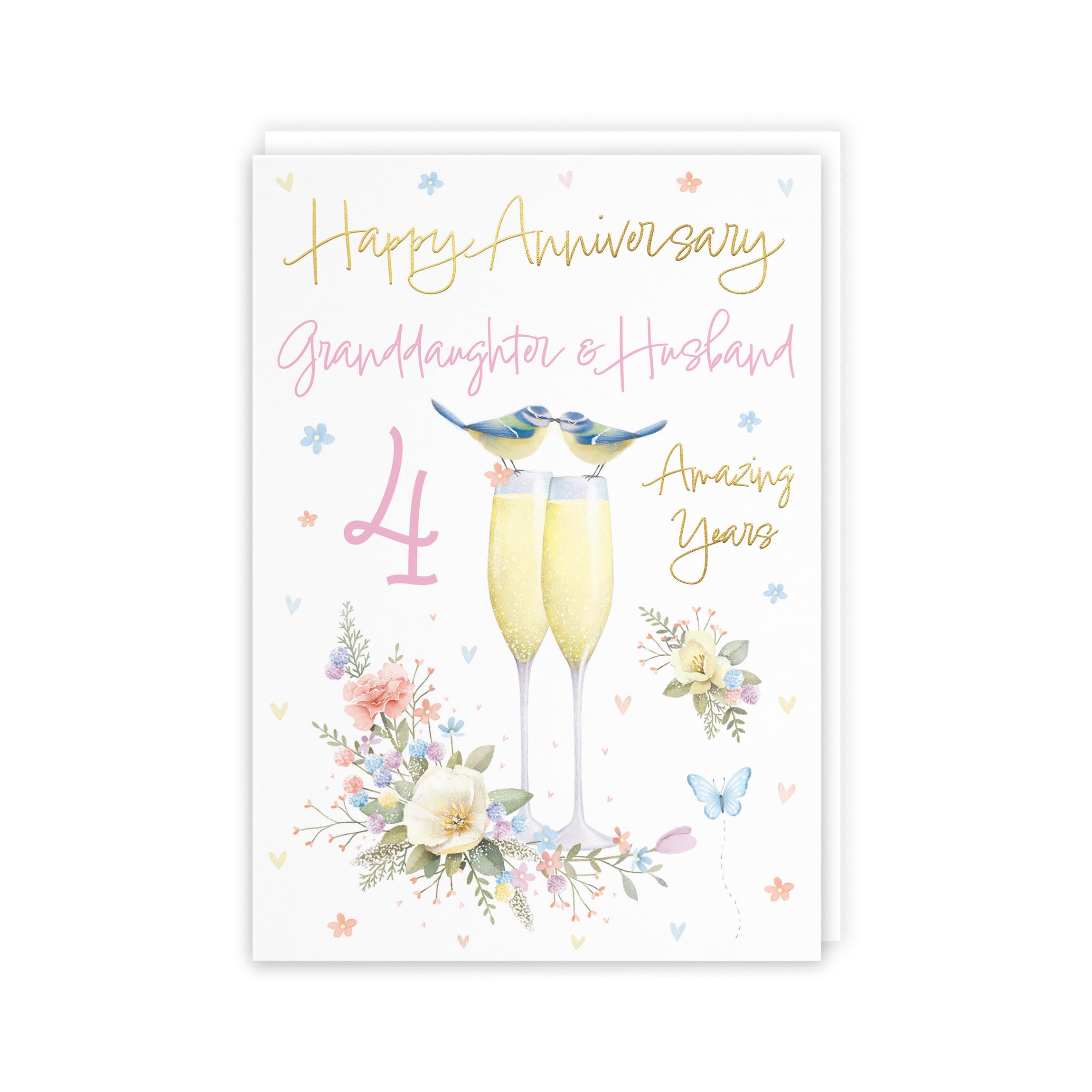 4th Granddaughter And Husband Anniversary Card Champagne Flutes Milo's Gallery - Default Title (5056408189453)