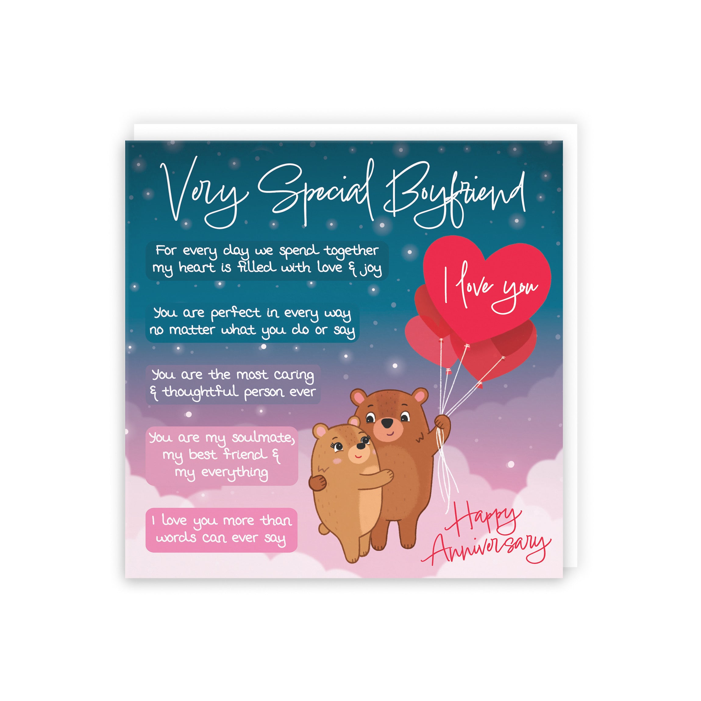 Boyfriend Anniversary Card Starry Night Cute Bears - Default Title (5056408197663)