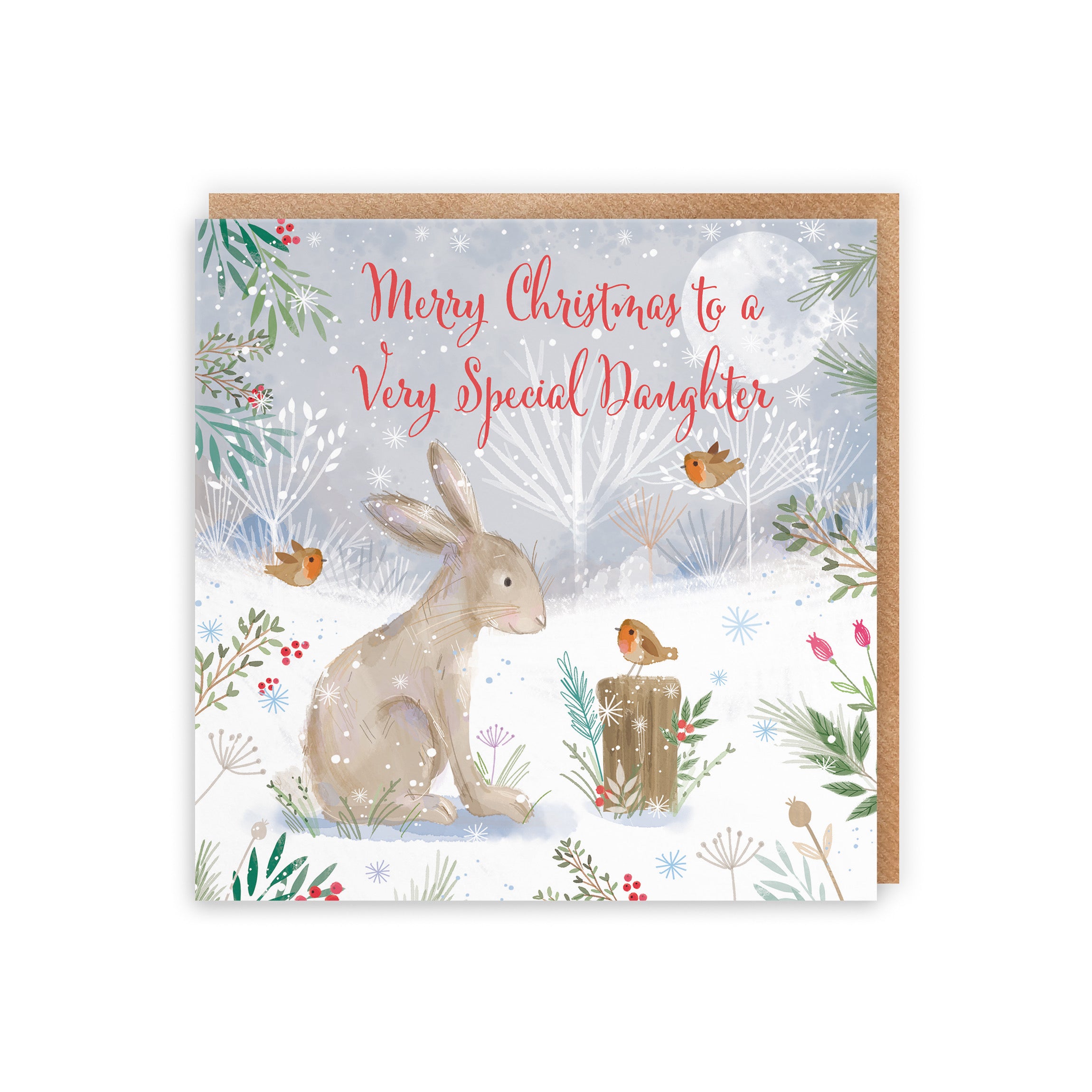 Daughter Cute Hare Christmas Card Nature's Treasures - Default Title (5063396004101)