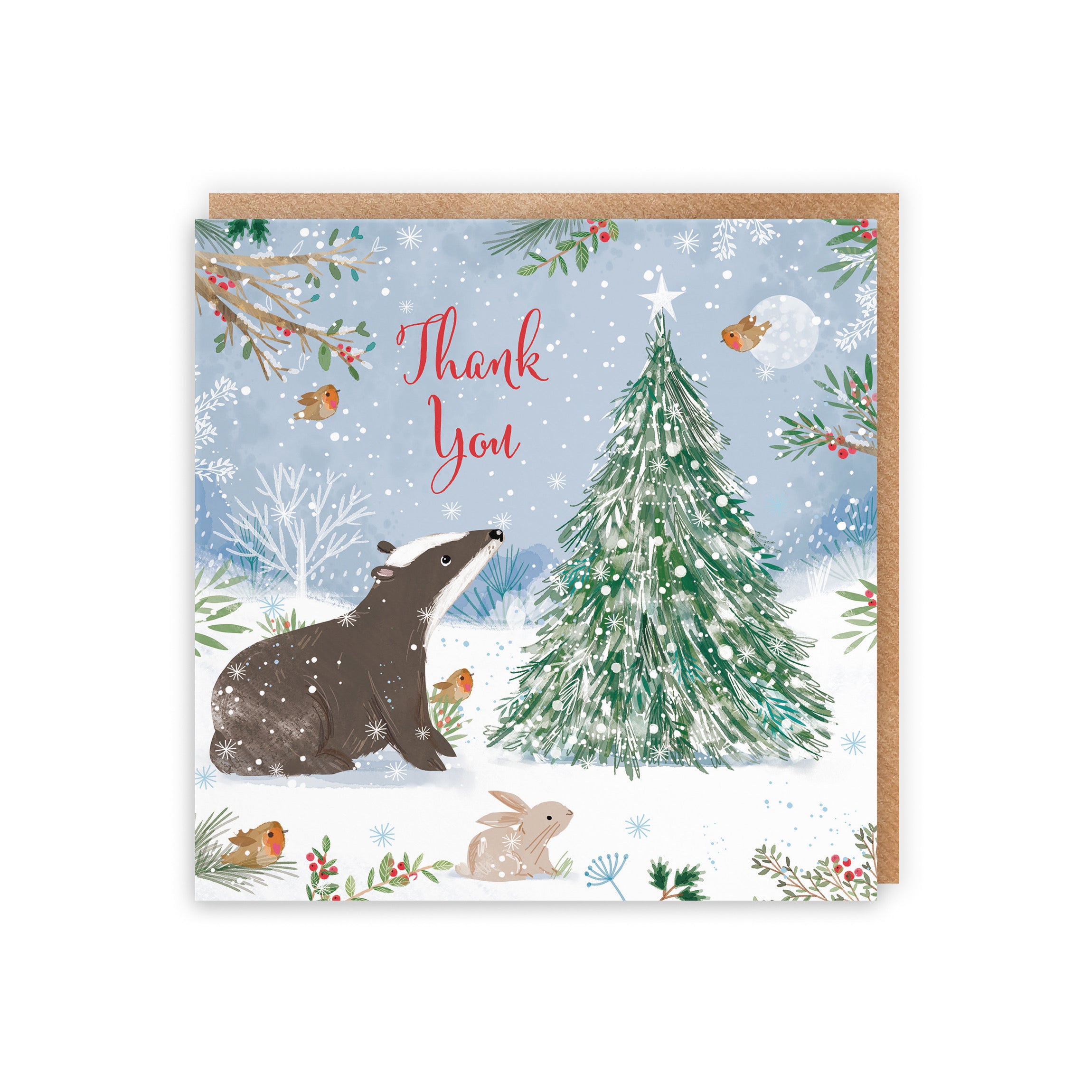 Thank You Cute Badger Christmas Card Nature's Treasures - Default Title (5063396004514)