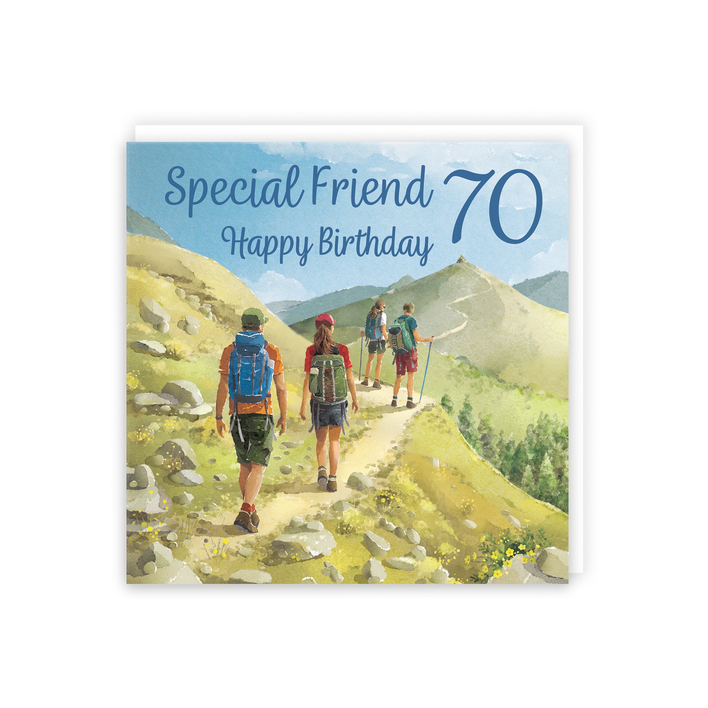 70th Friend Walking Birthday Card Milo's Gallery - Default Title (5063396016081)