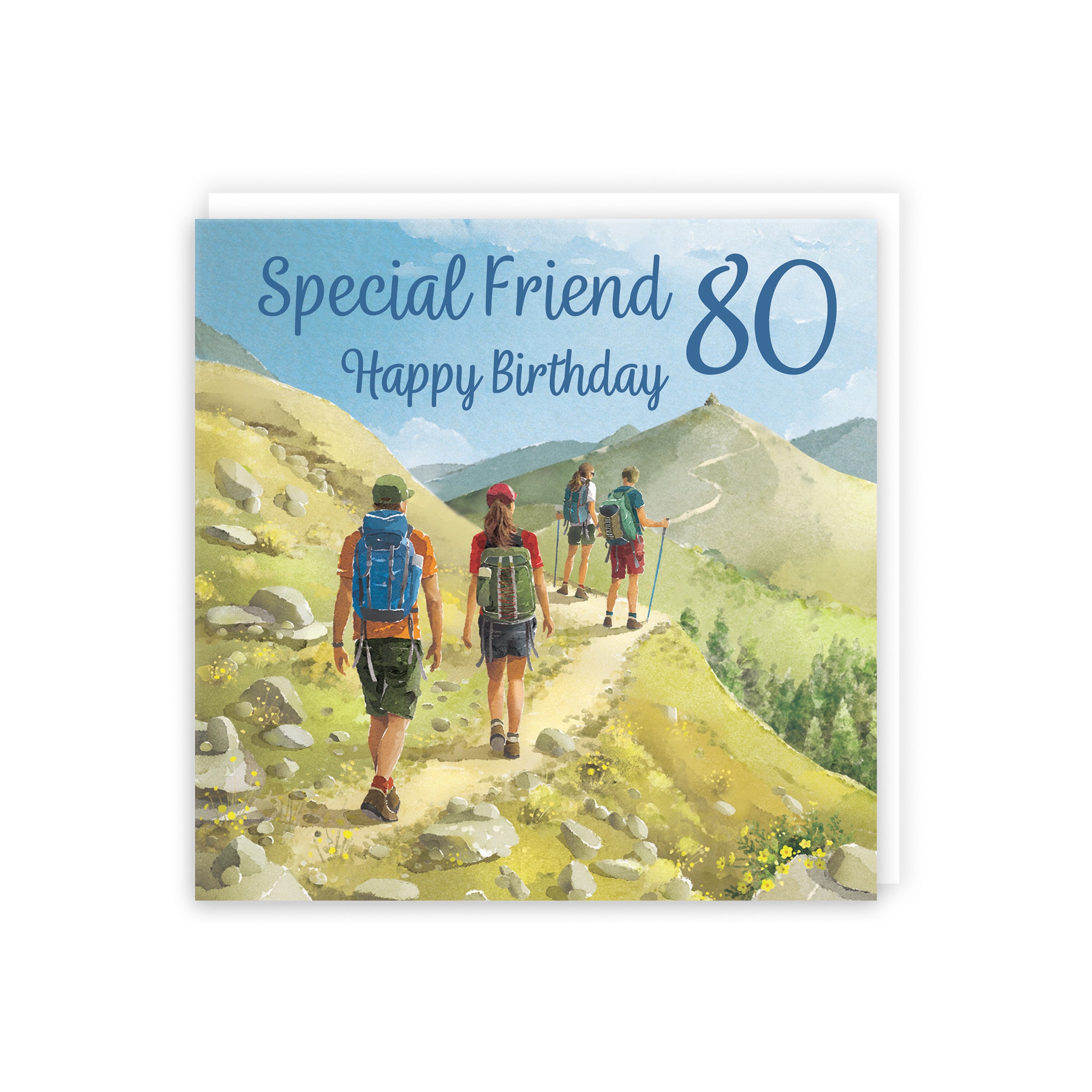 80th Friend Walking Birthday Card Milo's Gallery - Default Title (5063396016098)