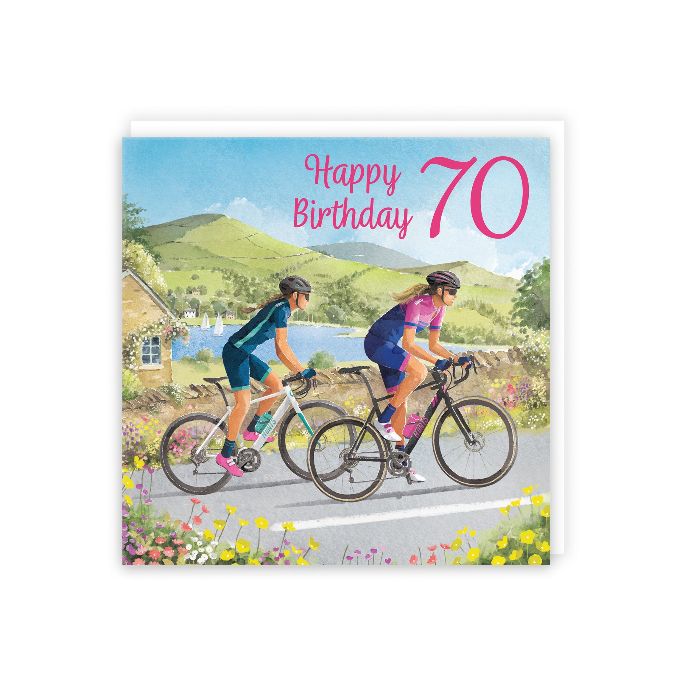 70th Cycling Female Birthday Card Milo's Gallery - Default Title (5063396017804)