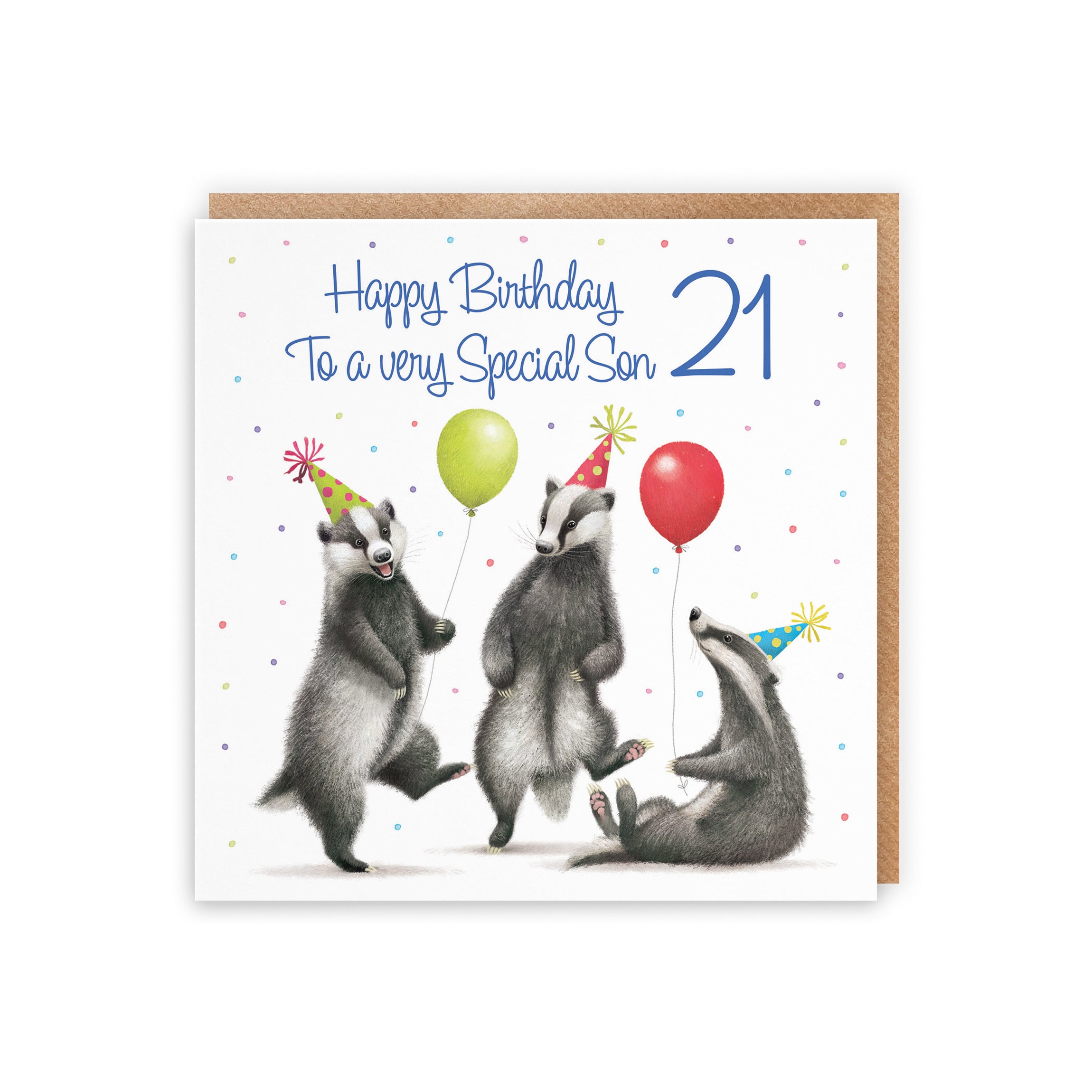 21st Son Badgers Birthday Card Milo's Gallery - Default Title (5063396019136)