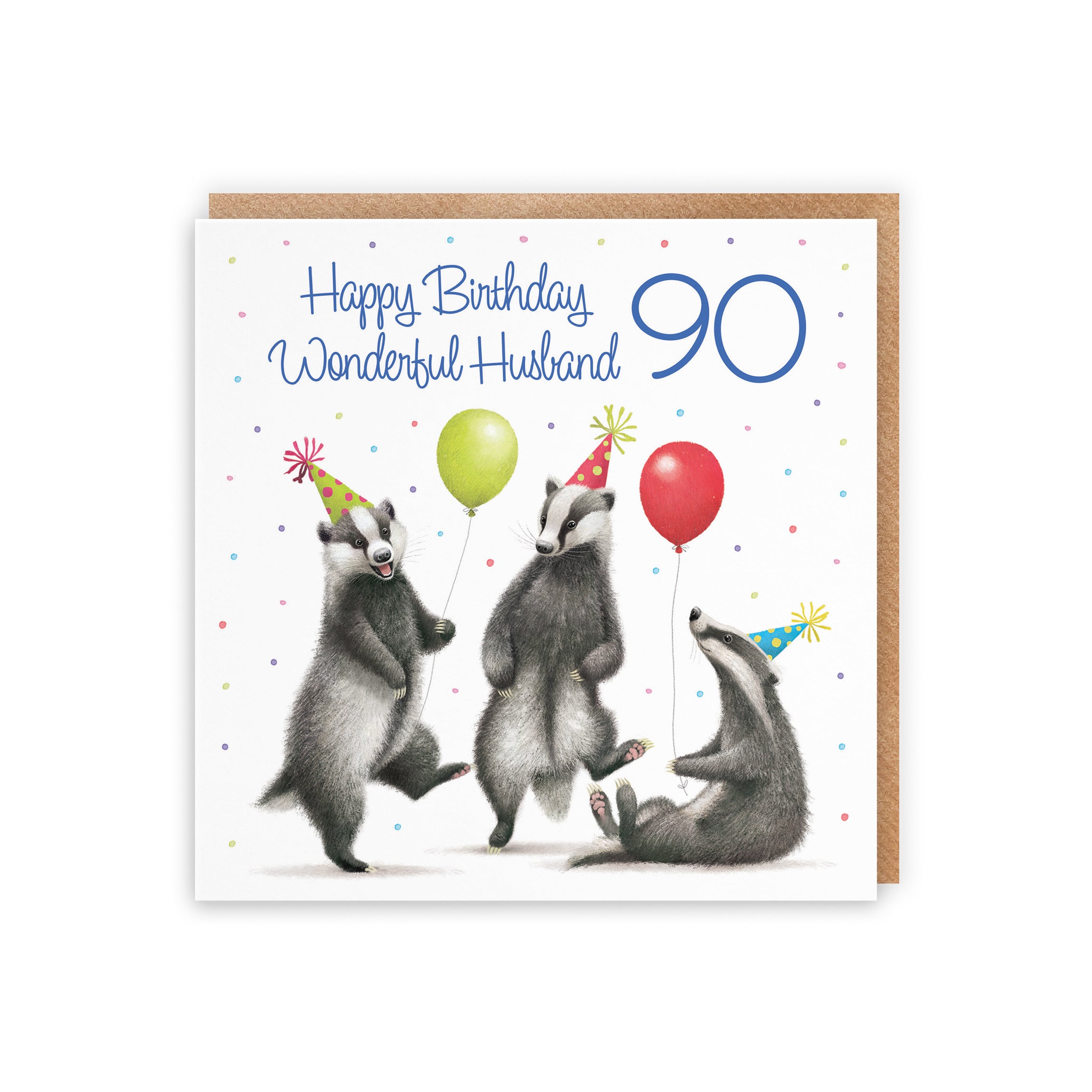 90th Husband Badgers Birthday Card Milo's Gallery - Default Title (5063396019723)