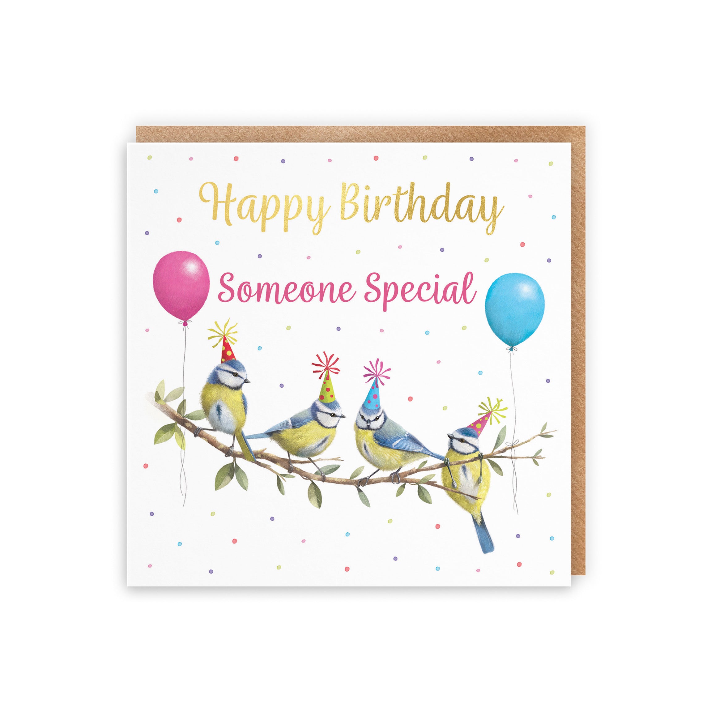 Someone Special Blue Tits Birthday Card Gold Foil Milo's Gallery - Default Title (5063396021153)