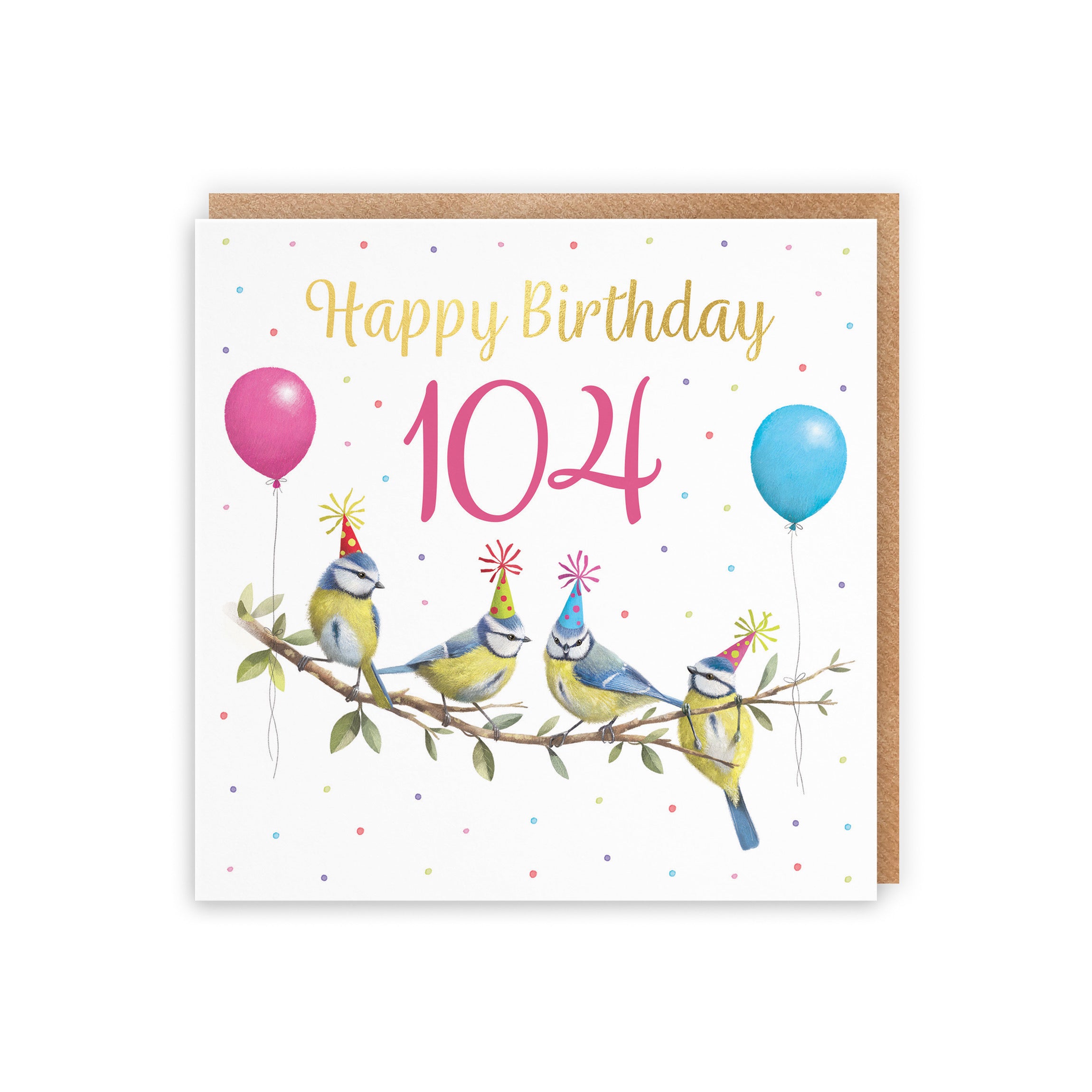 104th Blue Tits Birthday Card Gold Foil Milo's Gallery - Default Title (5063396021535)