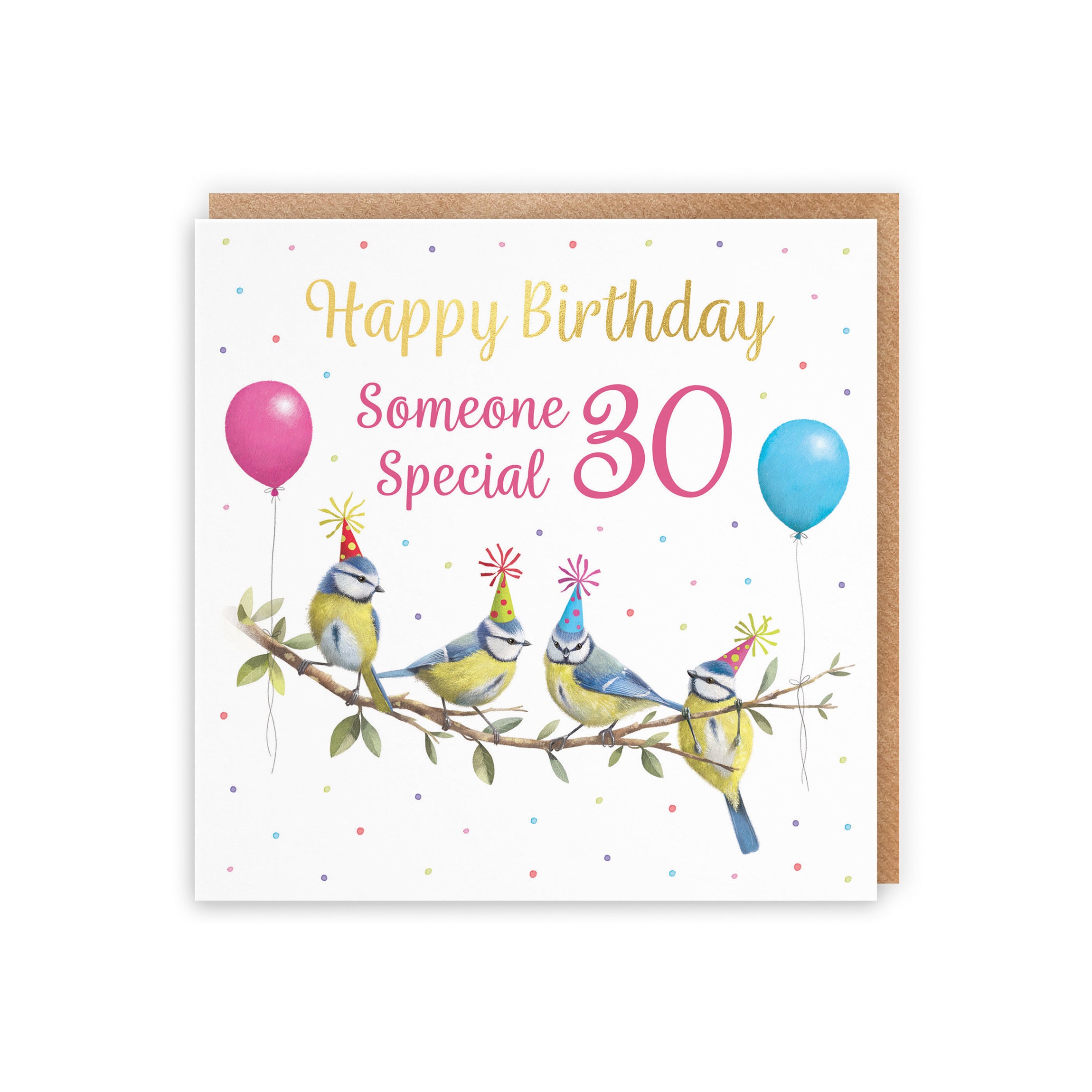 30th Someone Special Blue Tits Birthday Card Gold Foil Milo's Gallery - Default Title (5063396021665)