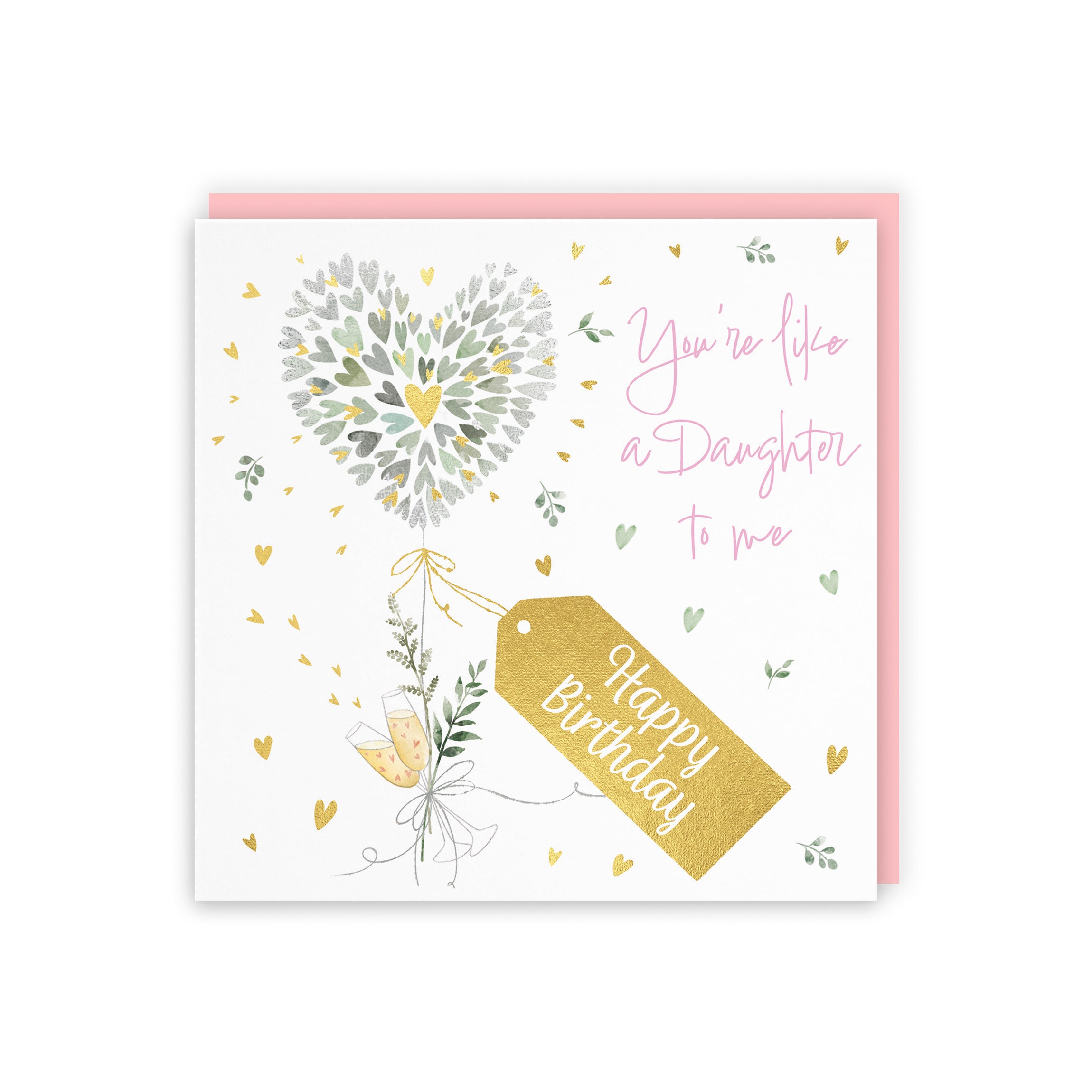 Like A Daughter Contemporary Hearts Birthday Card Gold Foil Milo's Gallery - Default Title (5063396031046)