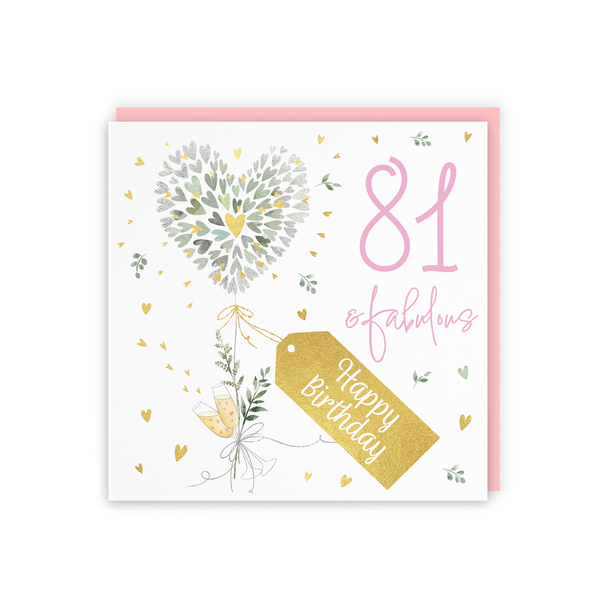 81st Contemporary Hearts Birthday Card Gold Foil Milo's Gallery - Default Title (5063396031572)