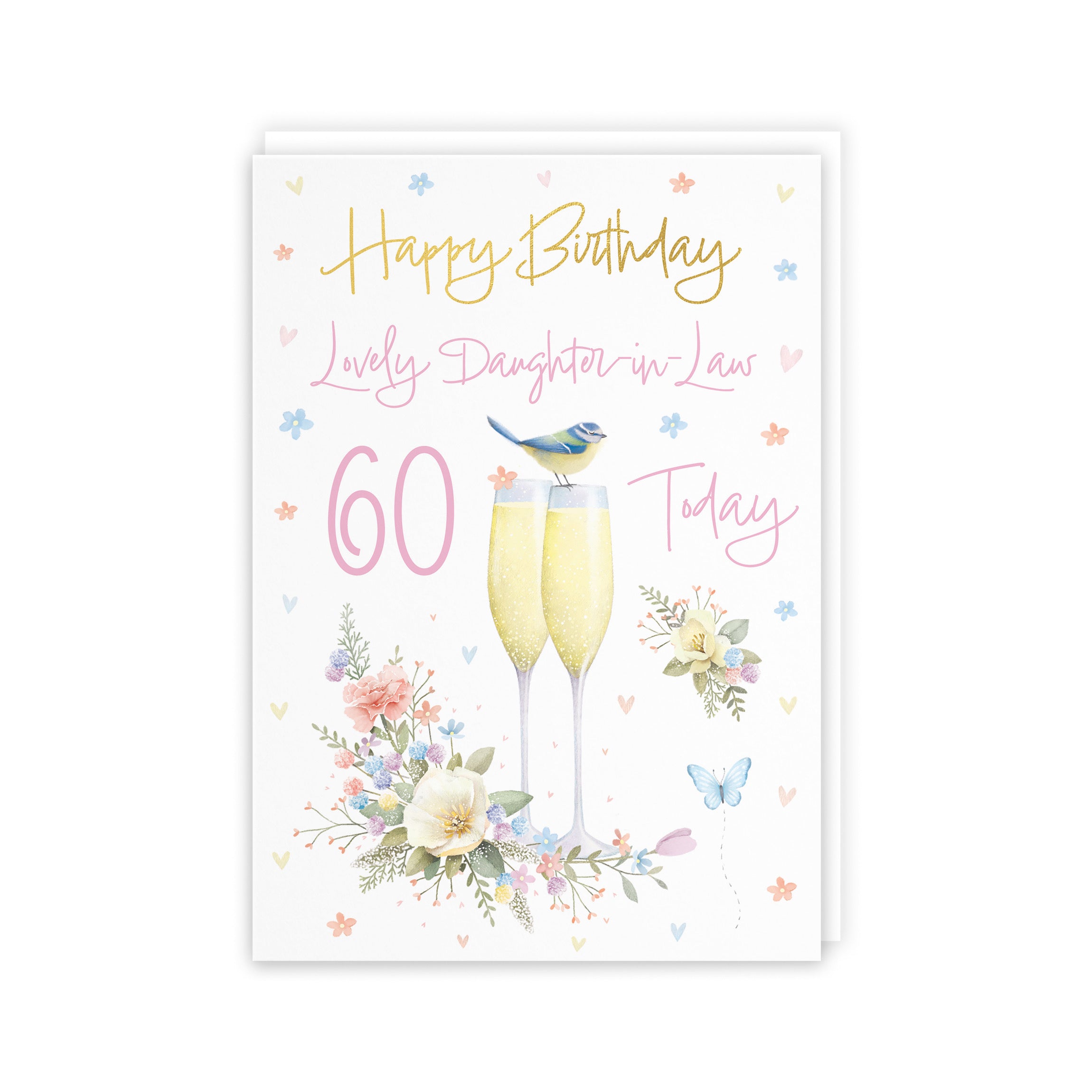 60th Daughter In Law Champagne Flutes Gold Foil Birthday Card Milo's Gallery - Default Title (5063396034832)