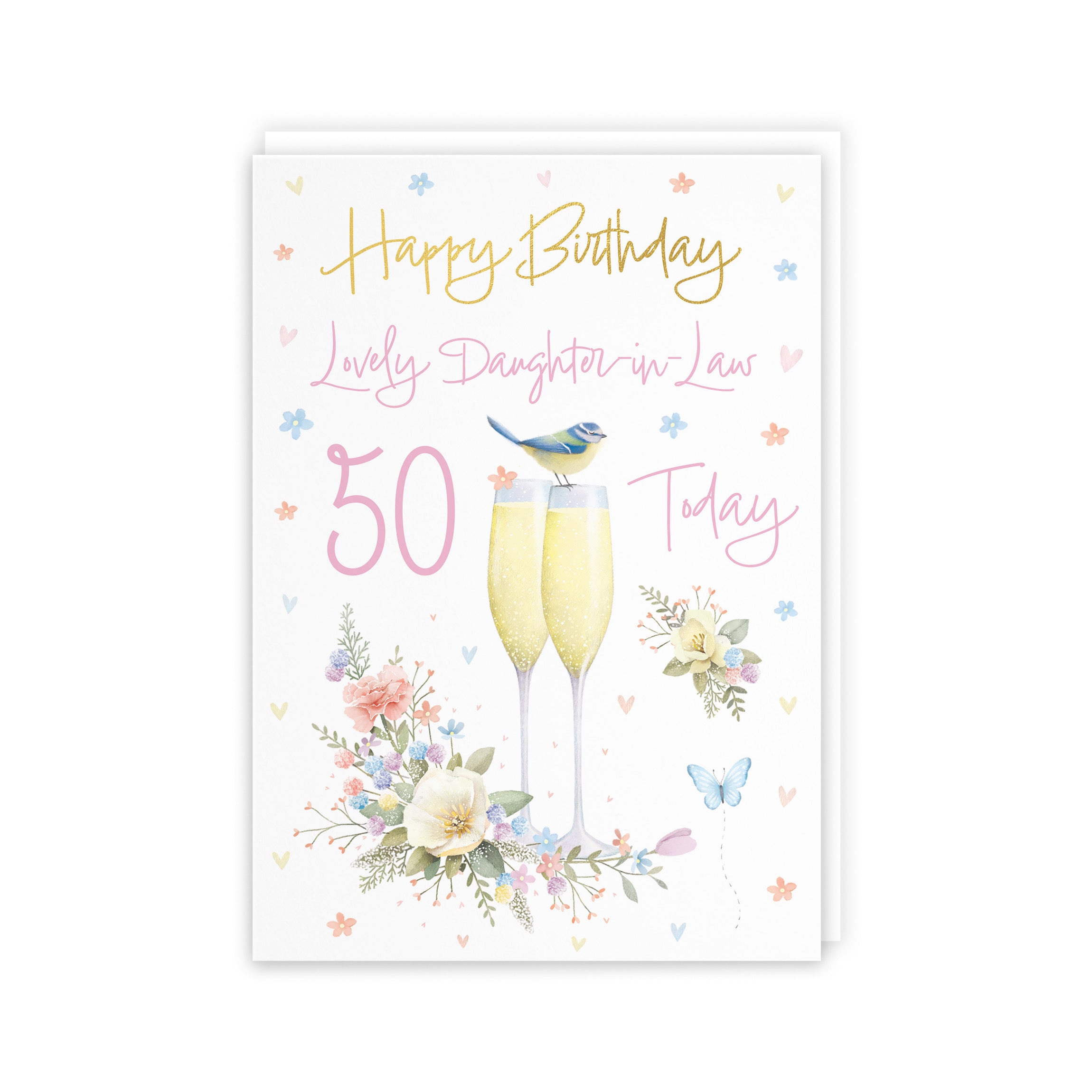 50th Daughter In Law Champagne Flutes Gold Foil Birthday Card Milo's Gallery - Default Title (5063396034849)