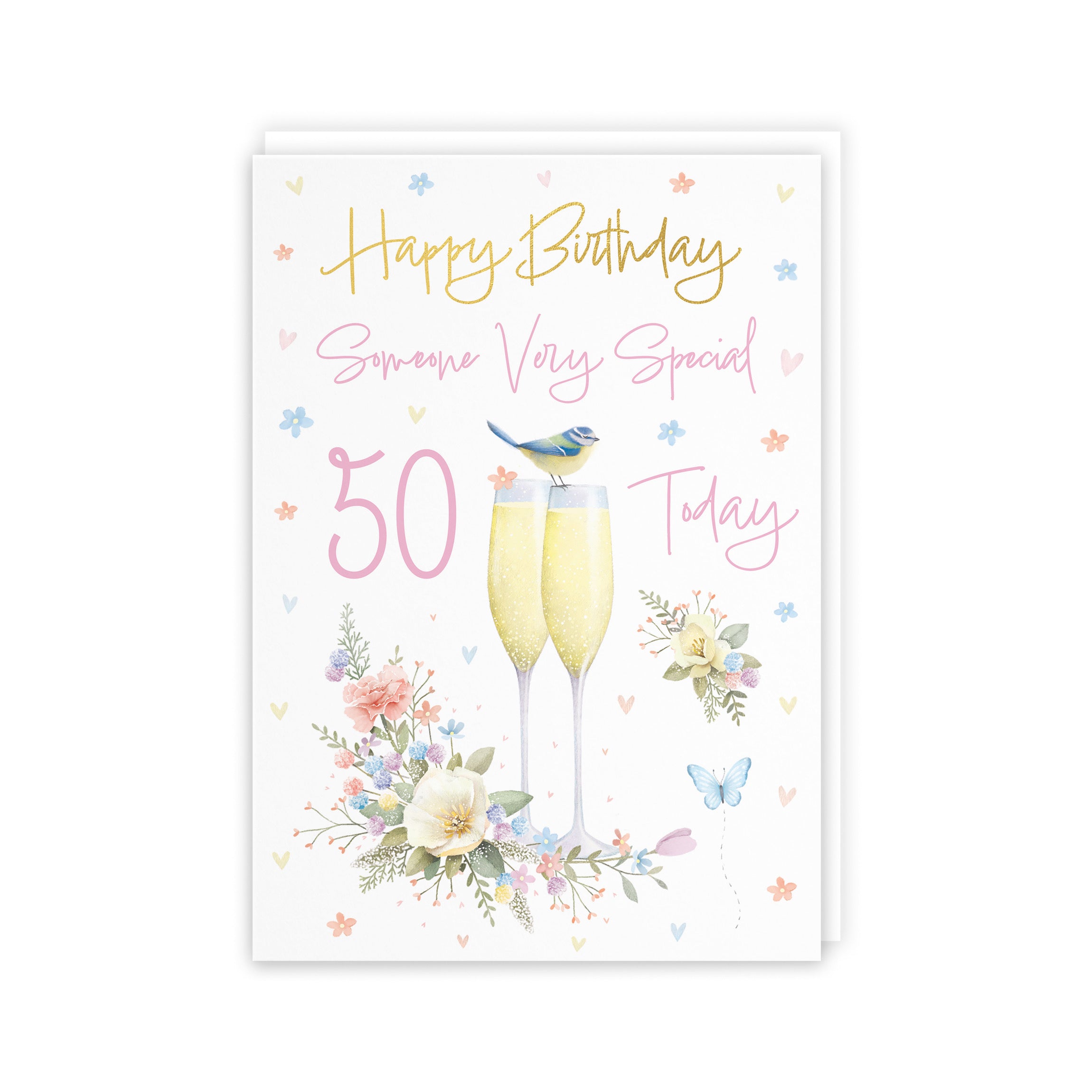 50th Someone Special Champagne Flutes Gold Foil Birthday Card Milo's Gallery - Default Title (5063396035297)