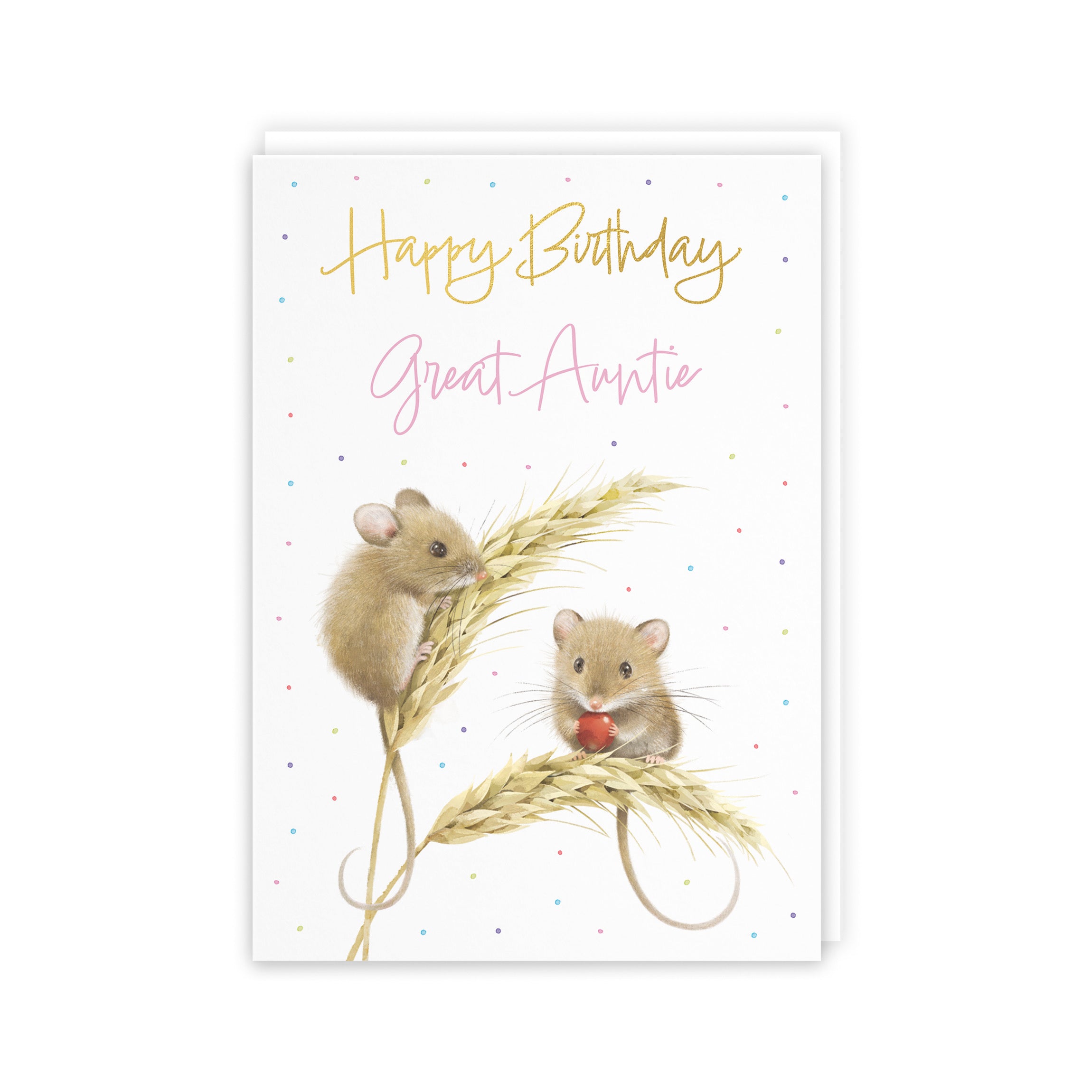 Great Auntie Gold Foil Birthday Card Harvest Mice Milo's Gallery - Default Title (5063396118150)