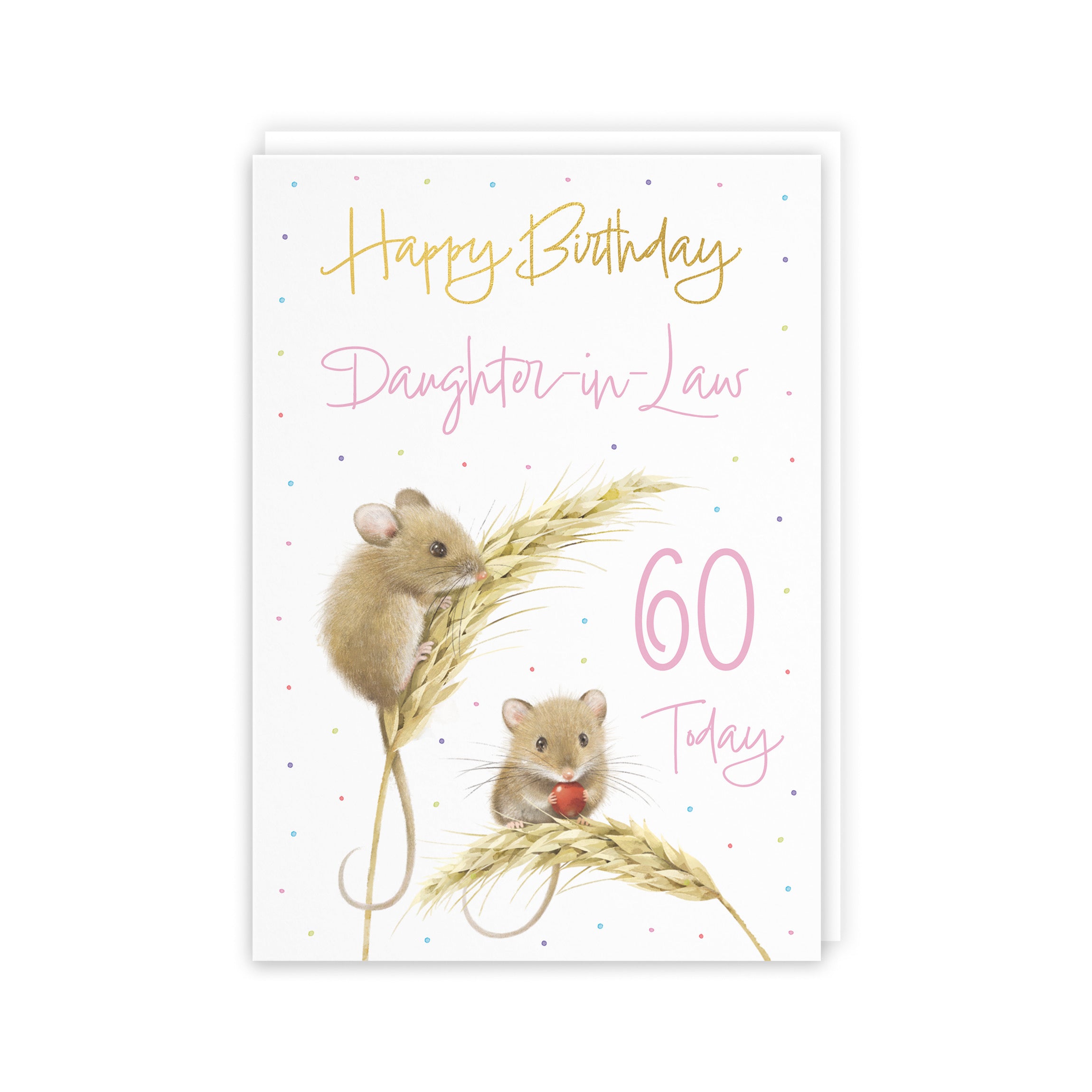 60th Daughter-in-Law Gold Foil Birthday Card Harvest Mice Milo's Gallery - Default Title (5063396119881)