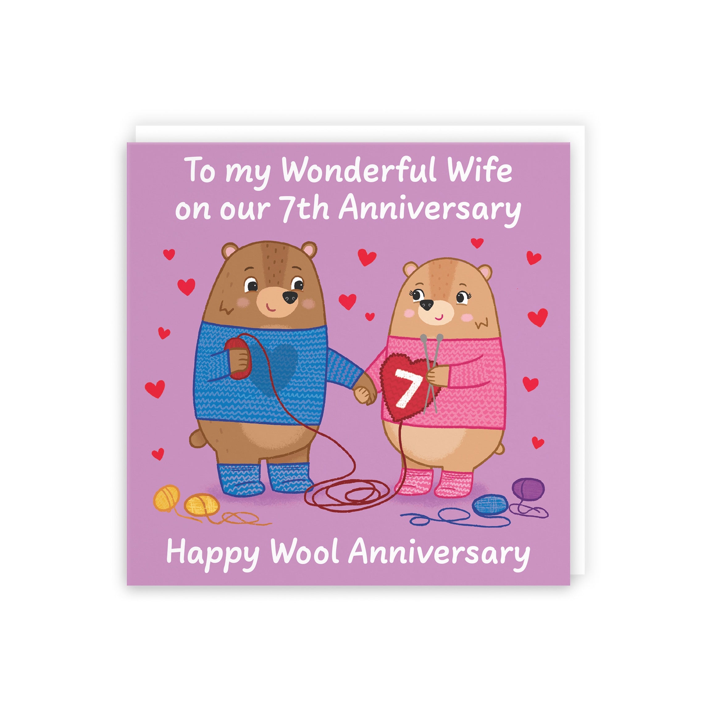 7th Wife Anniversary Card Love Story - Default Title (5063396125349)