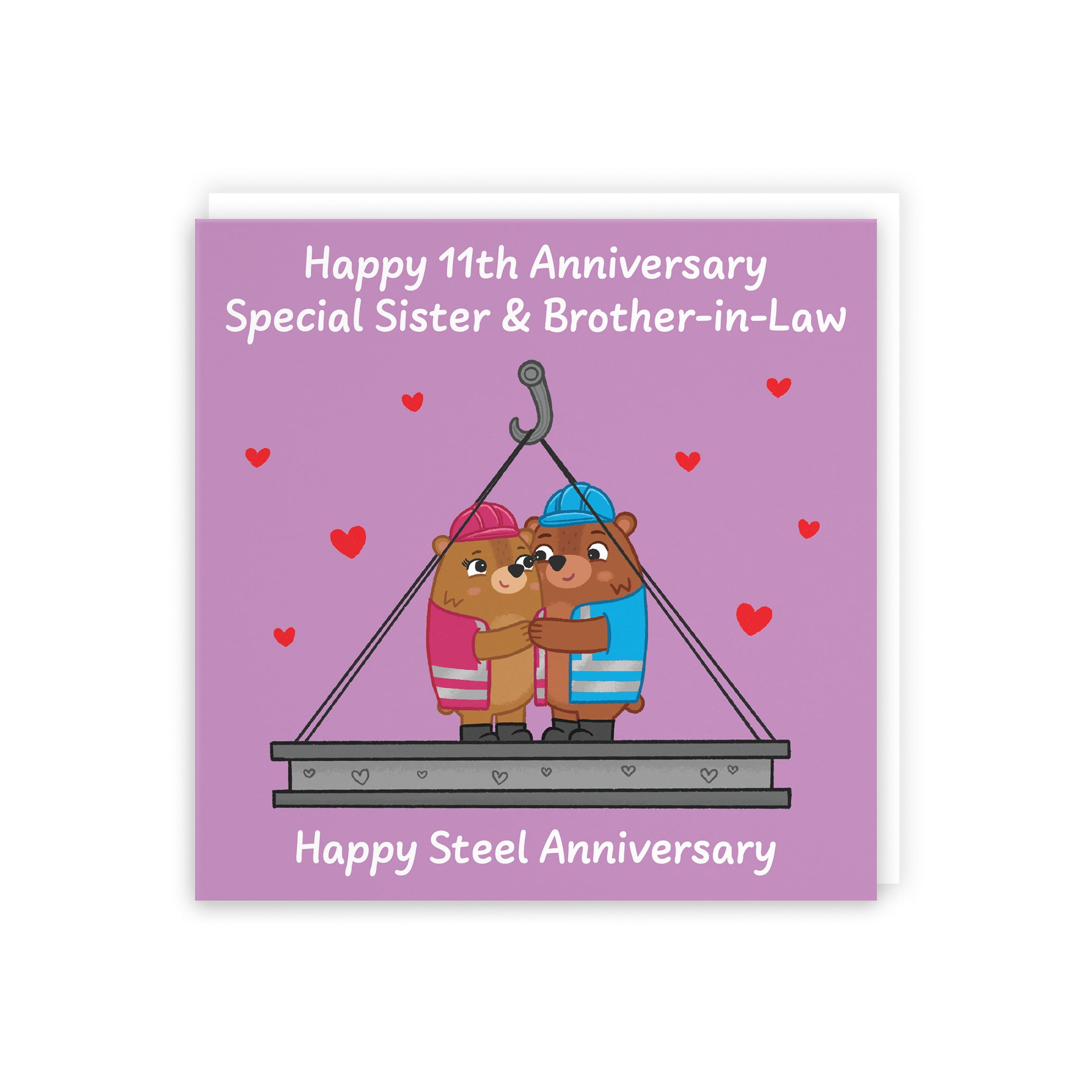 11th Sister And Brother In Law Anniversary Card Love Story - Default Title (5063396125639)