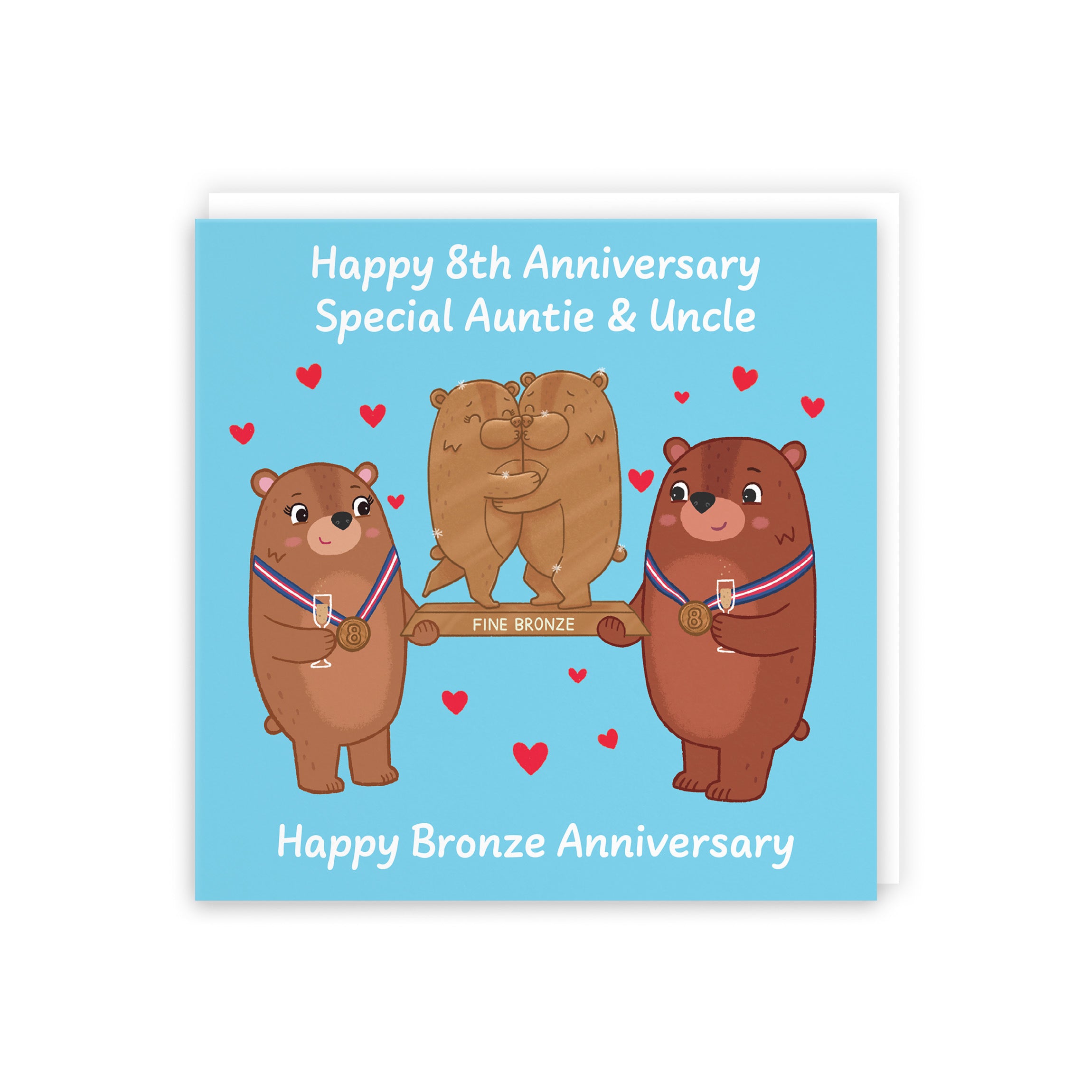 8th Auntie And Uncle Anniversary Card Love Story - Default Title (5063396127046)