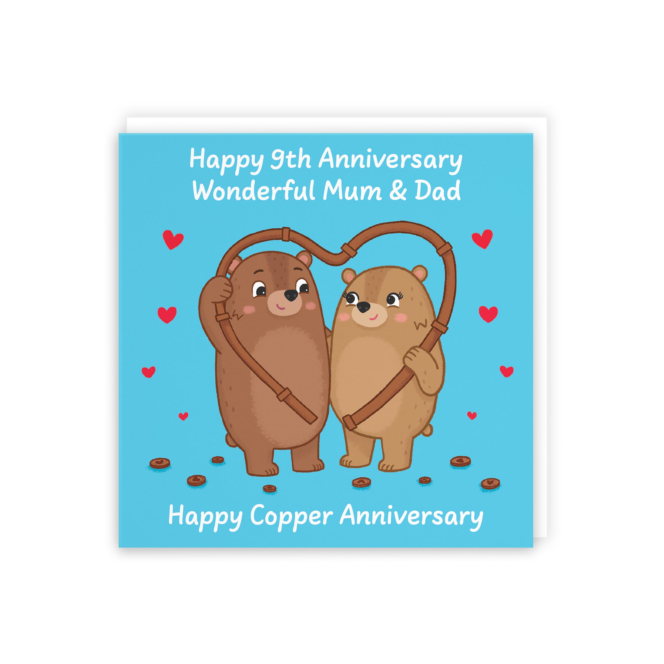 9th Mum And Dad Anniversary Card Love Story - Default Title (5063396127268)