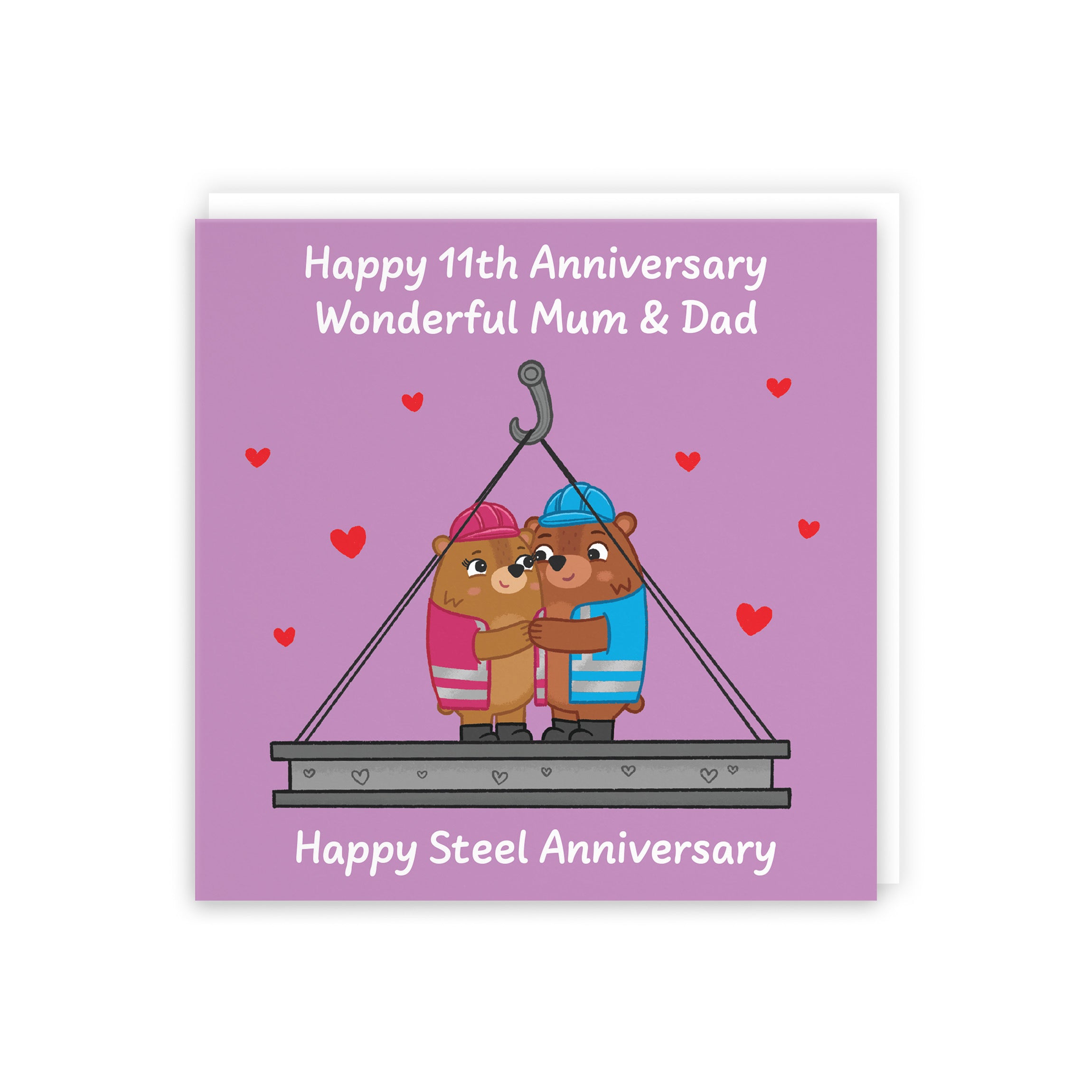 11th Mum And Dad Anniversary Card Love Story - Default Title (5063396127282)