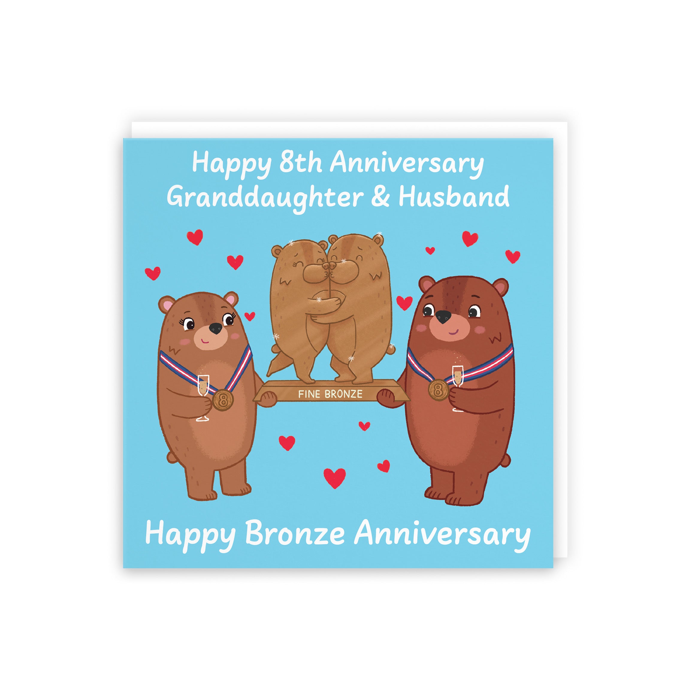 8th Granddaughter And Husband Anniversary Card Love Story - Default Title (5063396127824)