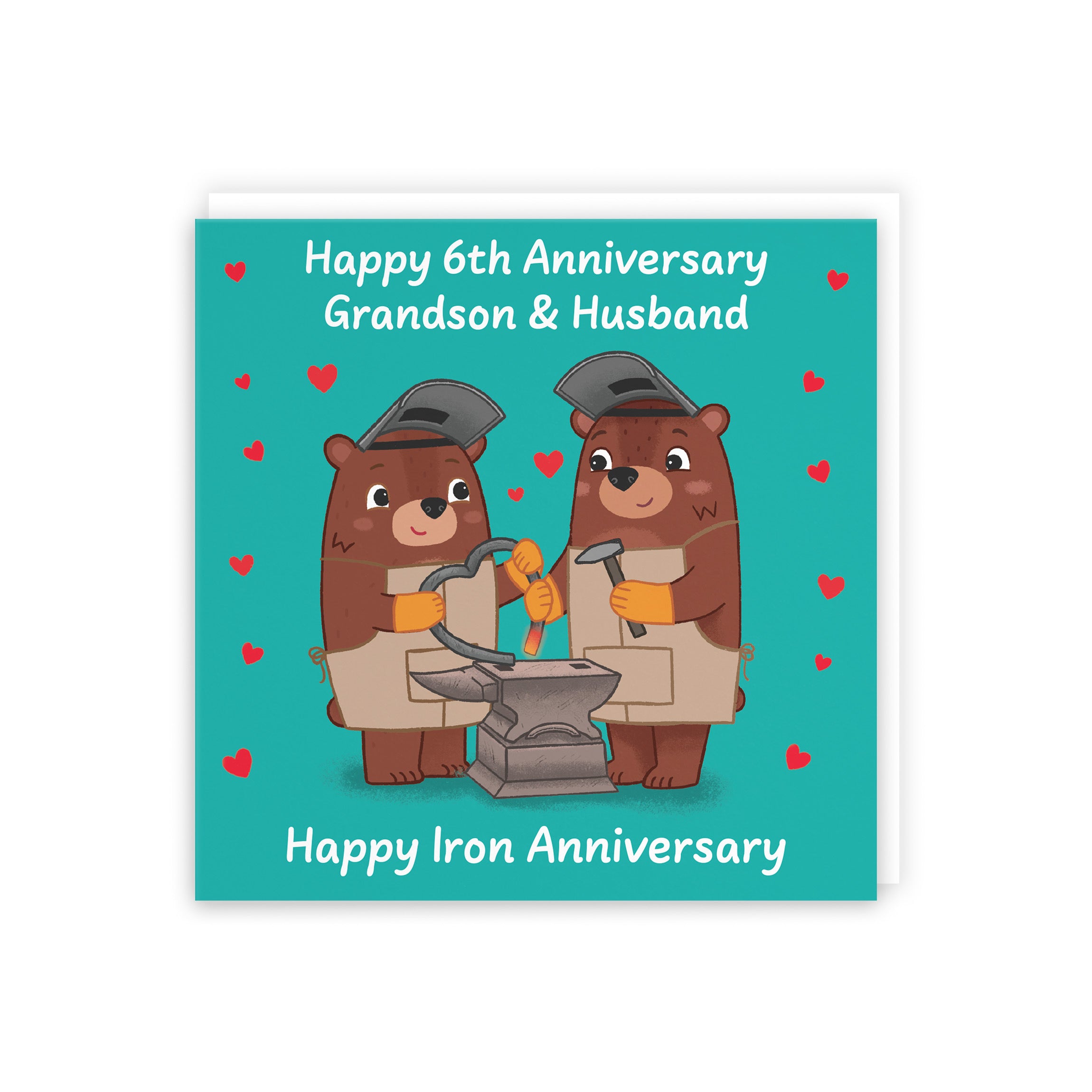 6th Grandson And Husband Anniversary Card Love Story - Default Title (5063396128128)