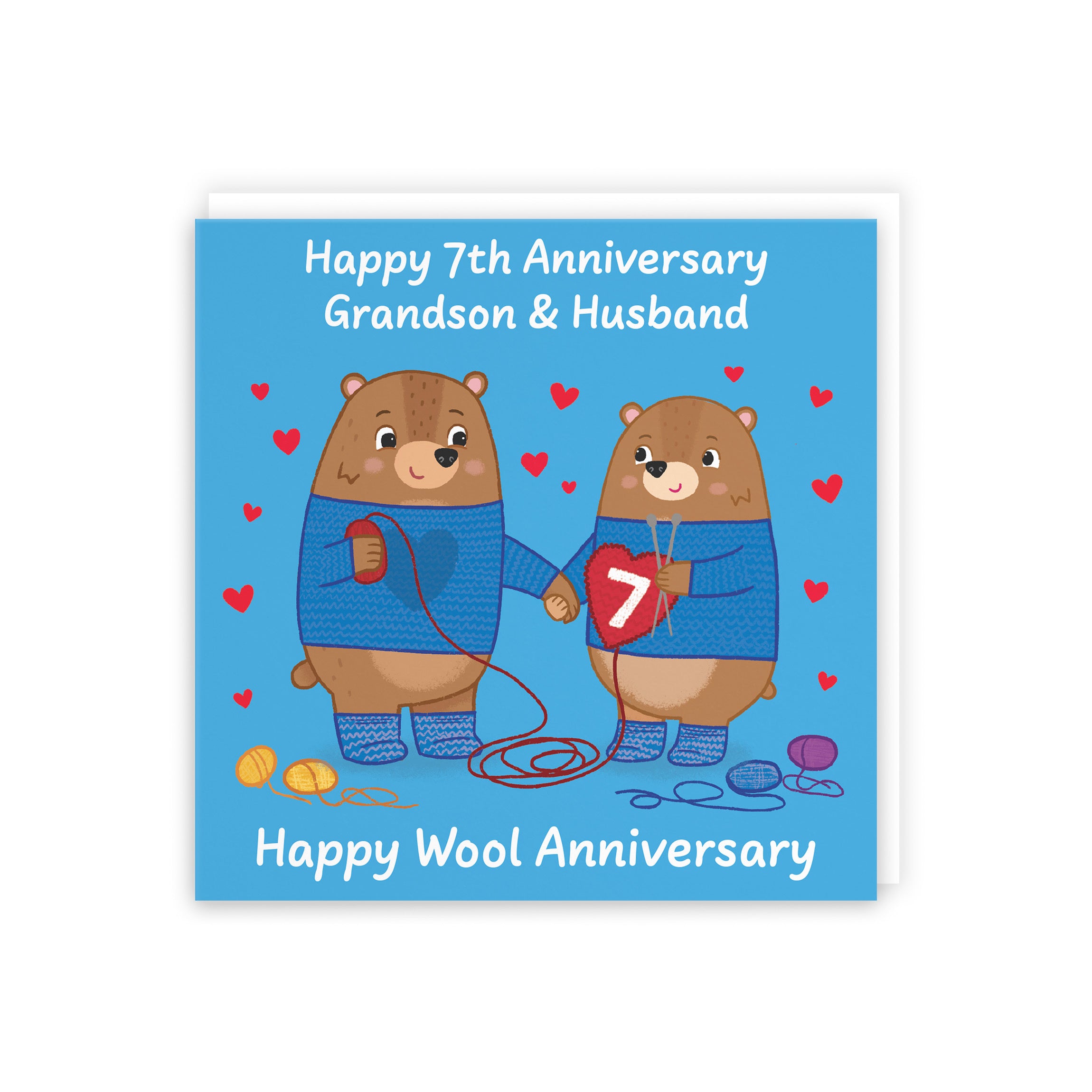 7th Grandson And Husband Anniversary Card Love Story - Default Title (5063396128135)