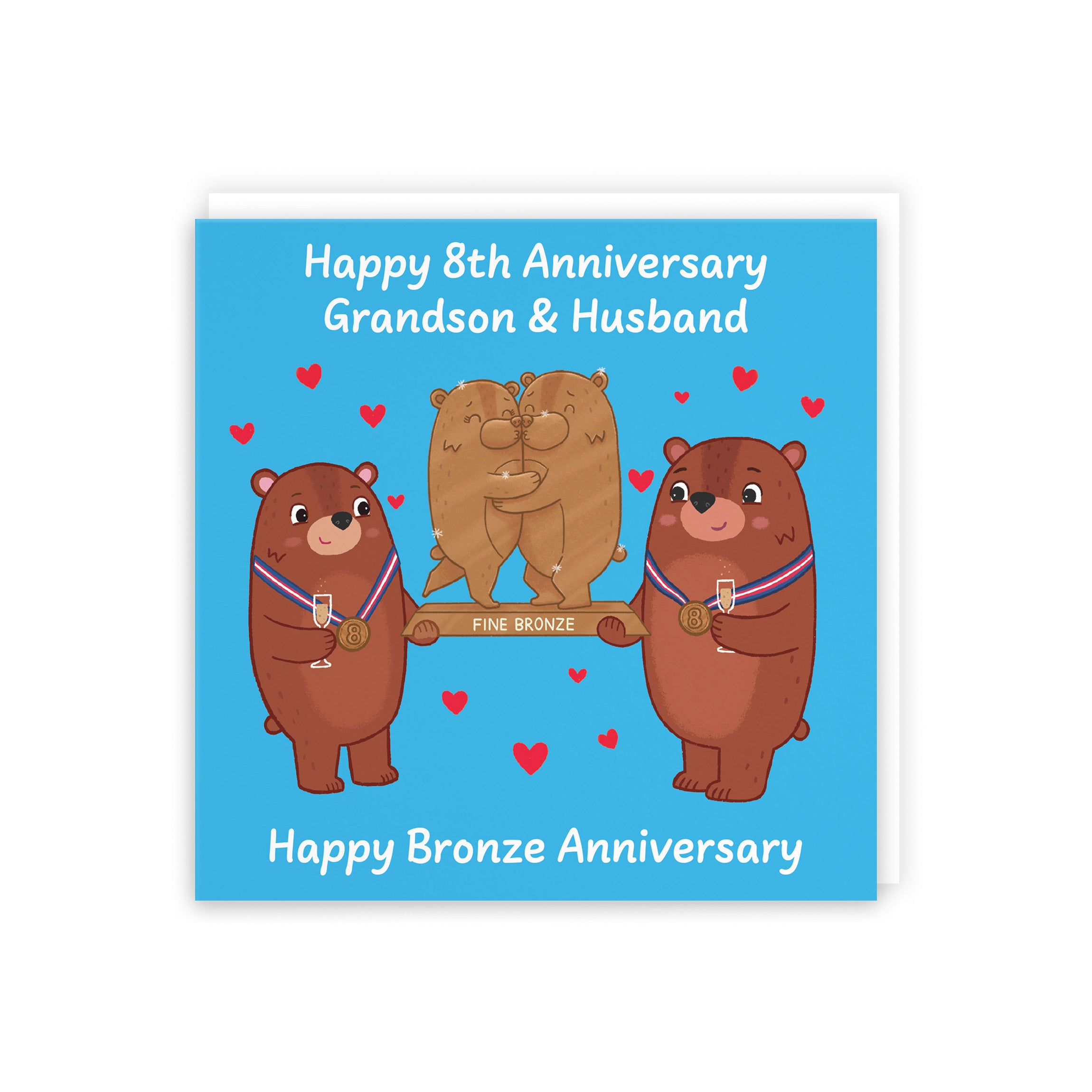 8th Grandson And Husband Anniversary Card Love Story - Default Title (5063396128142)