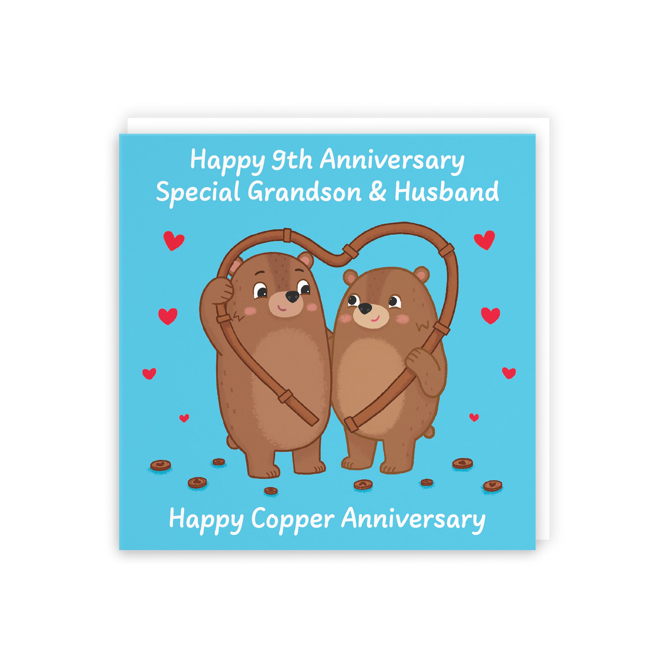 9th Grandson And Husband Anniversary Card Love Story - Default Title (5063396128159)