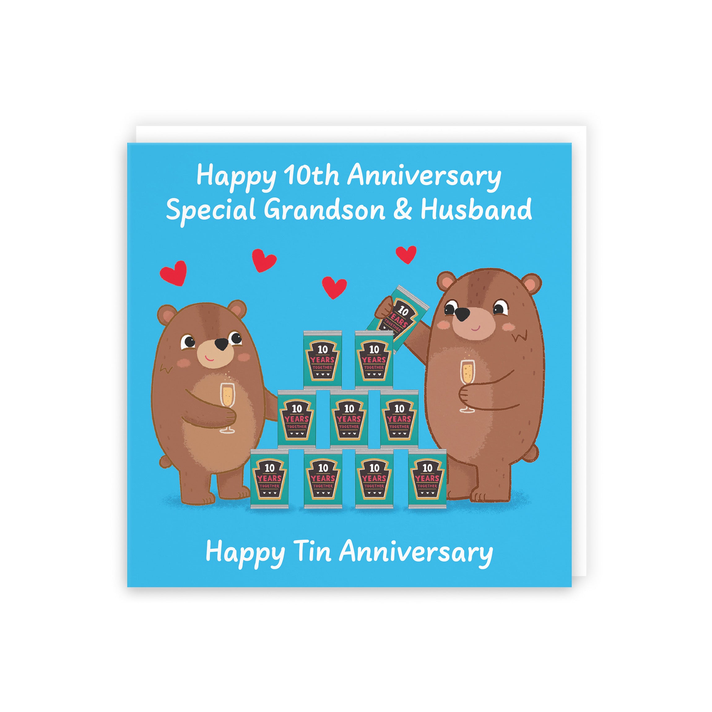 10th Grandson And Husband Anniversary Card Love Story - Default Title (5063396128166)